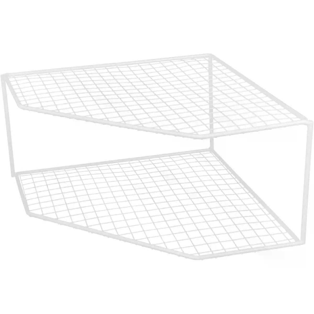 Two Layer White Iron Pot Pan Rack for Kitchen Cupboards