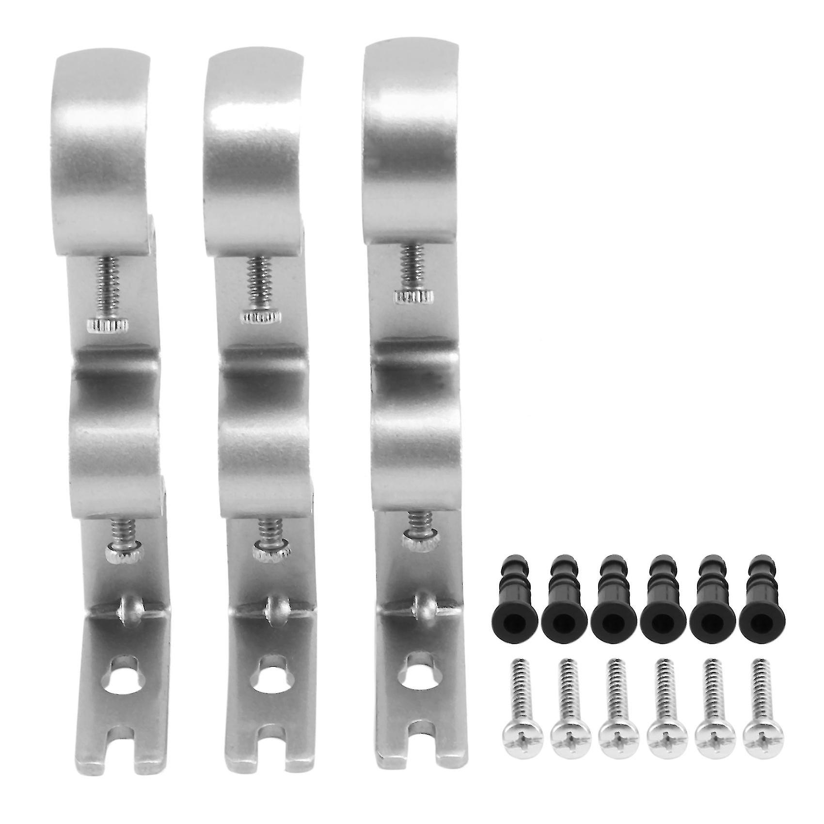 3pcs/set Ain Rod Brackets Duty Double Rod Hs Silver