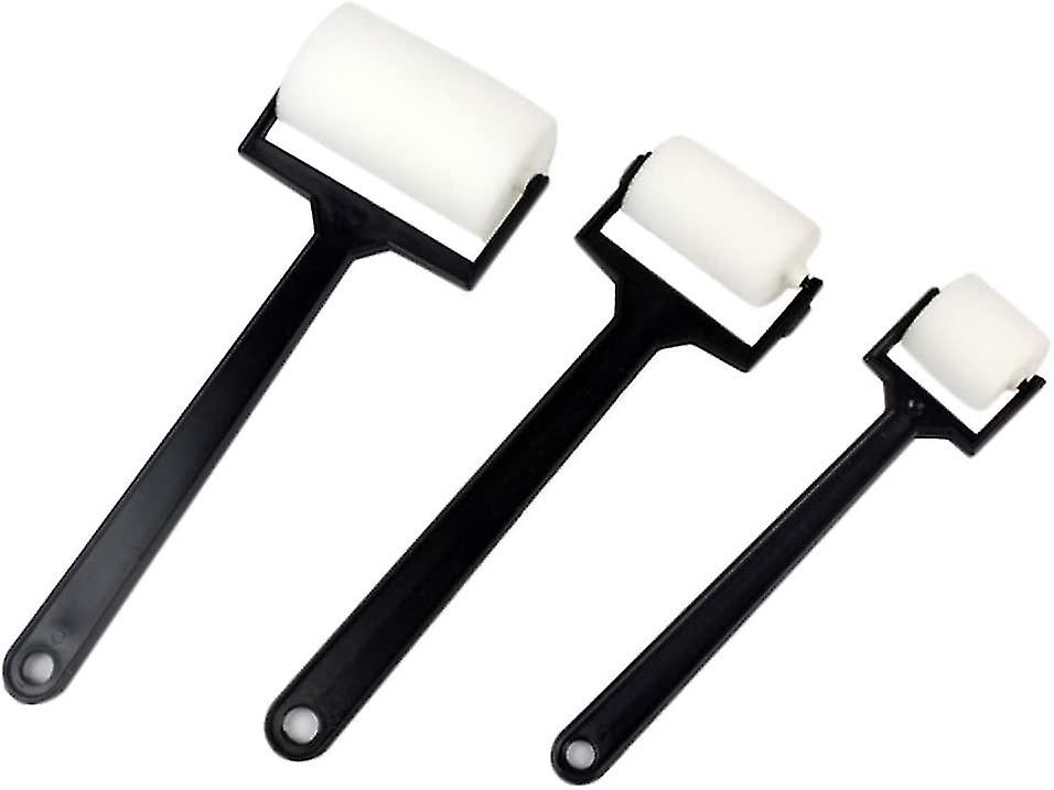 Set Of 3 Paint Rollers For Children - With Long Handle