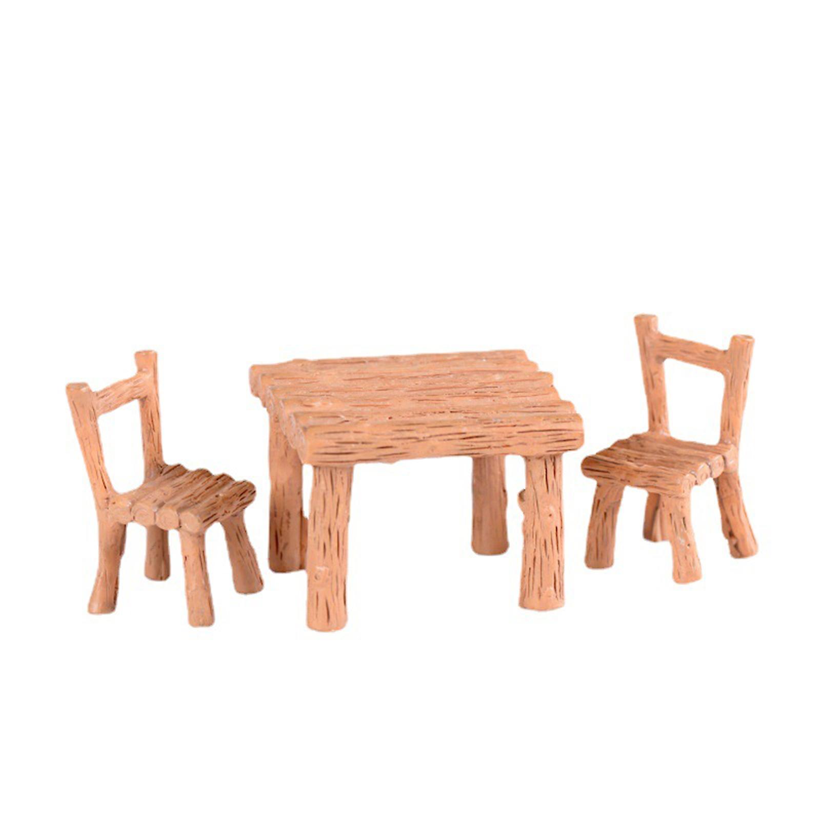 Doll House Accessories Table Chair Delicate Appearance And Excellent Texture For Home Desktop Decoration