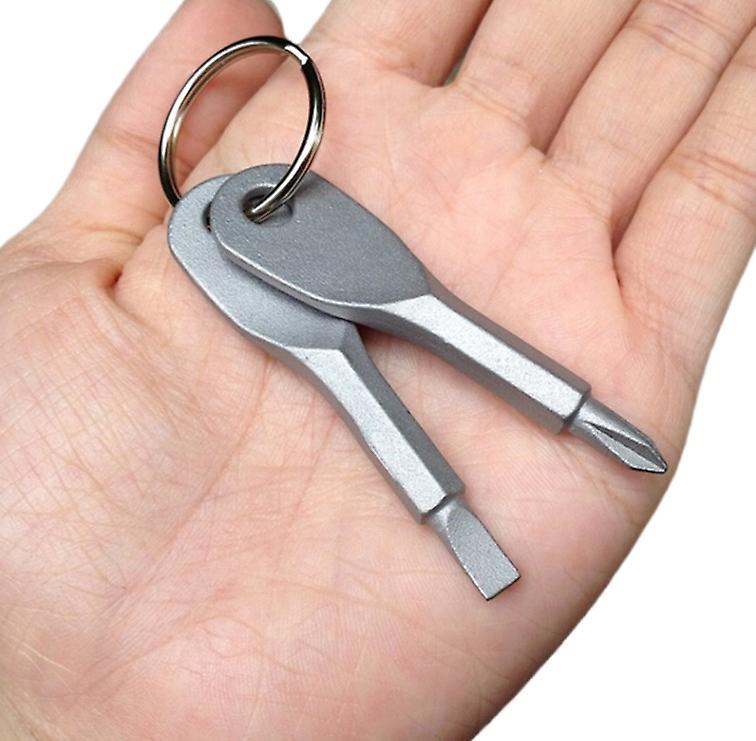2 Keys Stainless Keychain Pocket Tool Screwdriver Set EDC Outdoor Multifunction SHYTMV