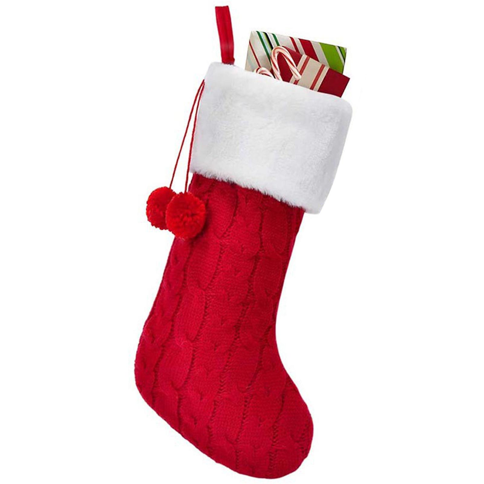 White Plush Christmas Stocking Well Made Durable Stocking
