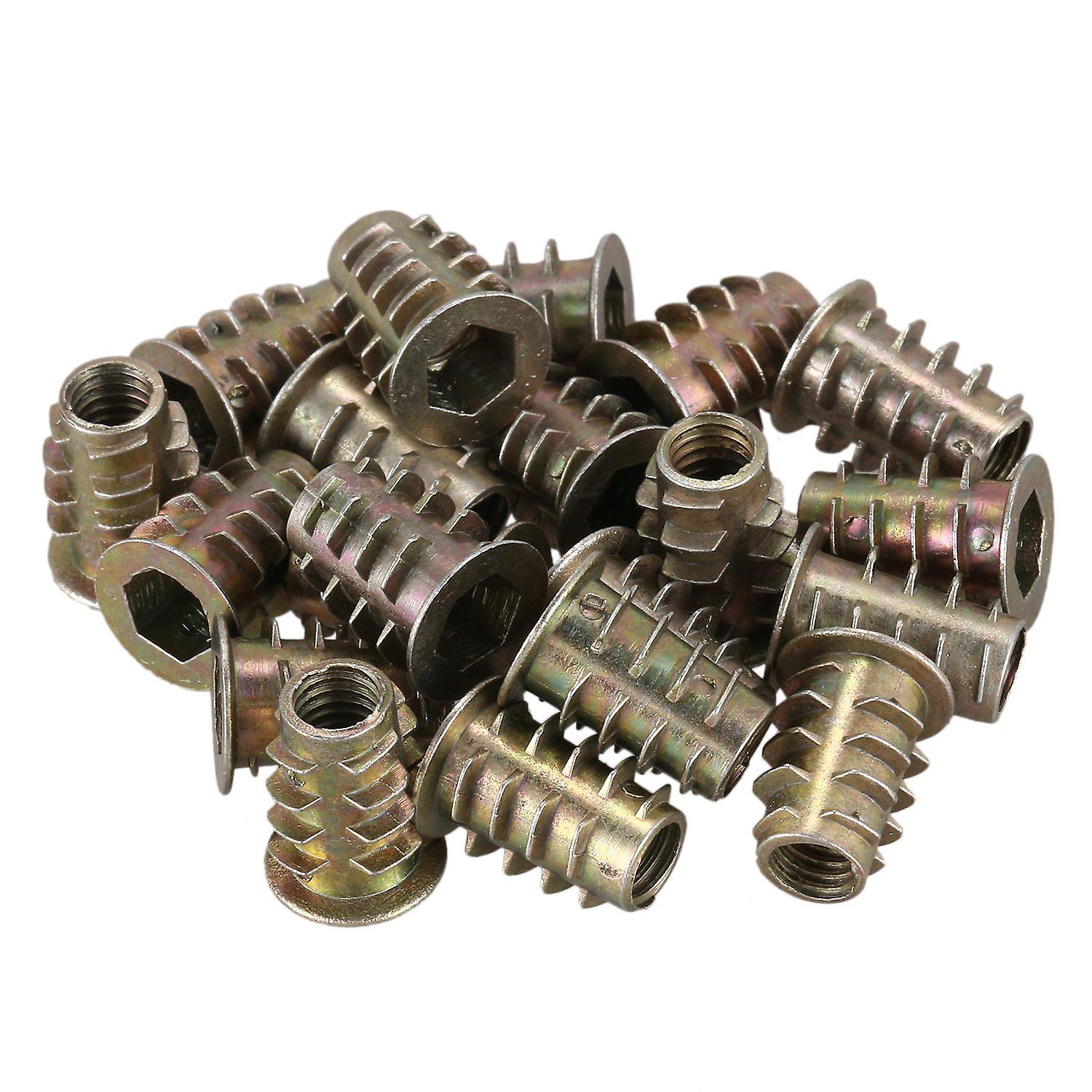 20 pieces M6x 15mm hexagon socket screw thread insert nut for wood