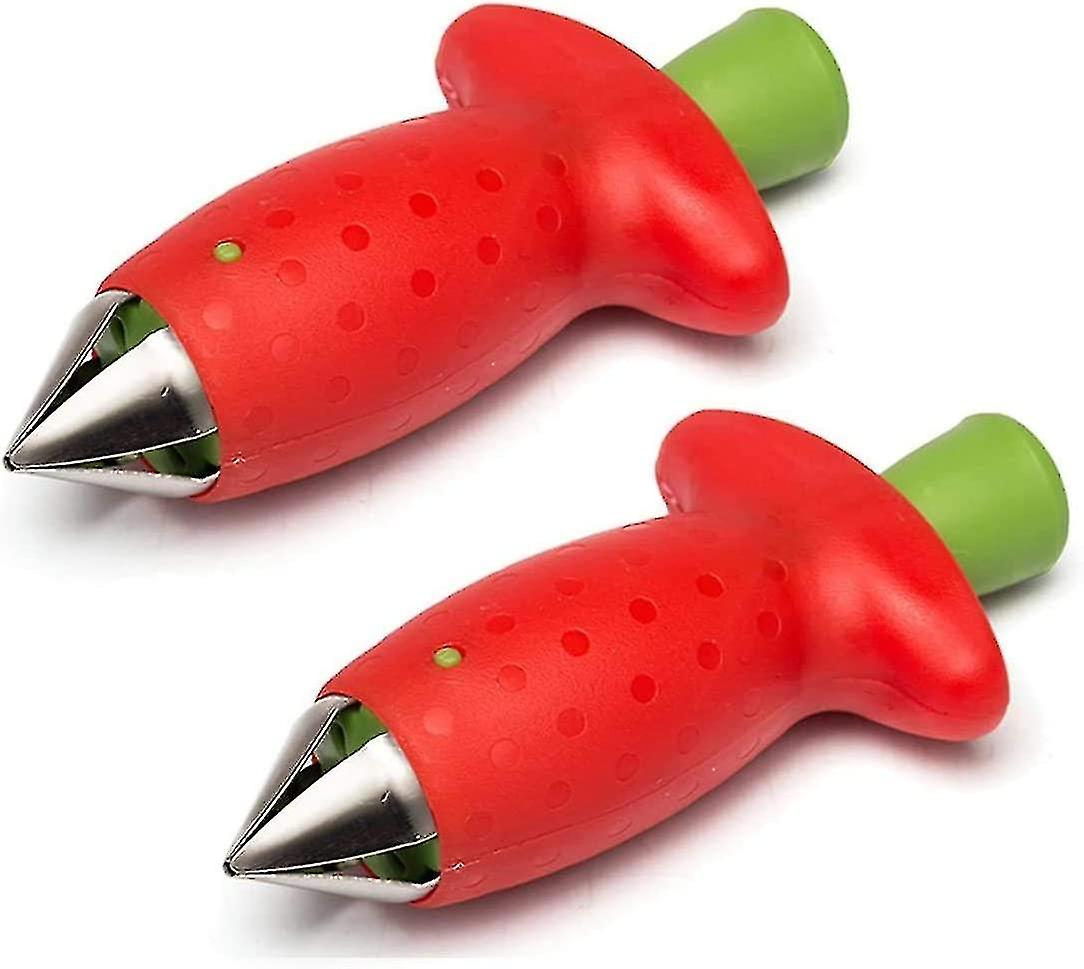 Wuzhou Strawberry Huller Stem And Leaf Remover (2pcs, Red)