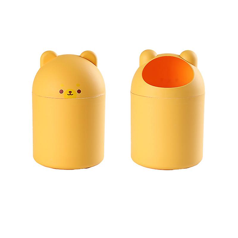 Mini Trash Can with Lid Desktops Cartoon Animals Cartoon Waste Basket