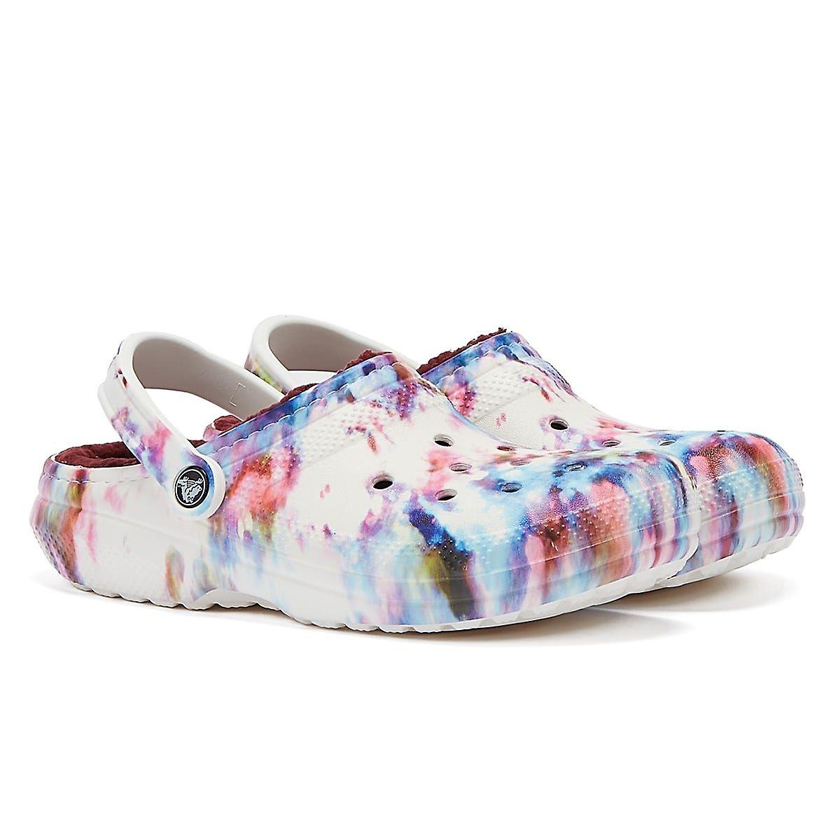 Crocs Classic Lined Tie Dye Womens Garnet/Multi Clogs