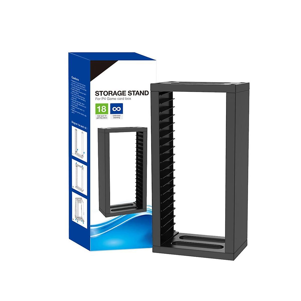 Support vertical multifonction pour 18 disques de jeu