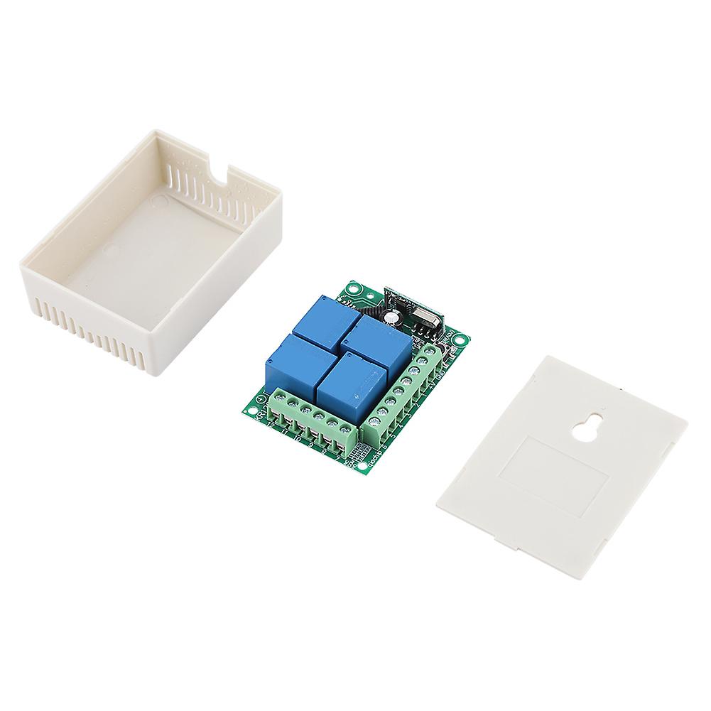 12V 433Mhz 4CH Channel Relay RF Wireless Garage Doors Switch Receiver Module, Garage Door Opener Compatible, 12V DC