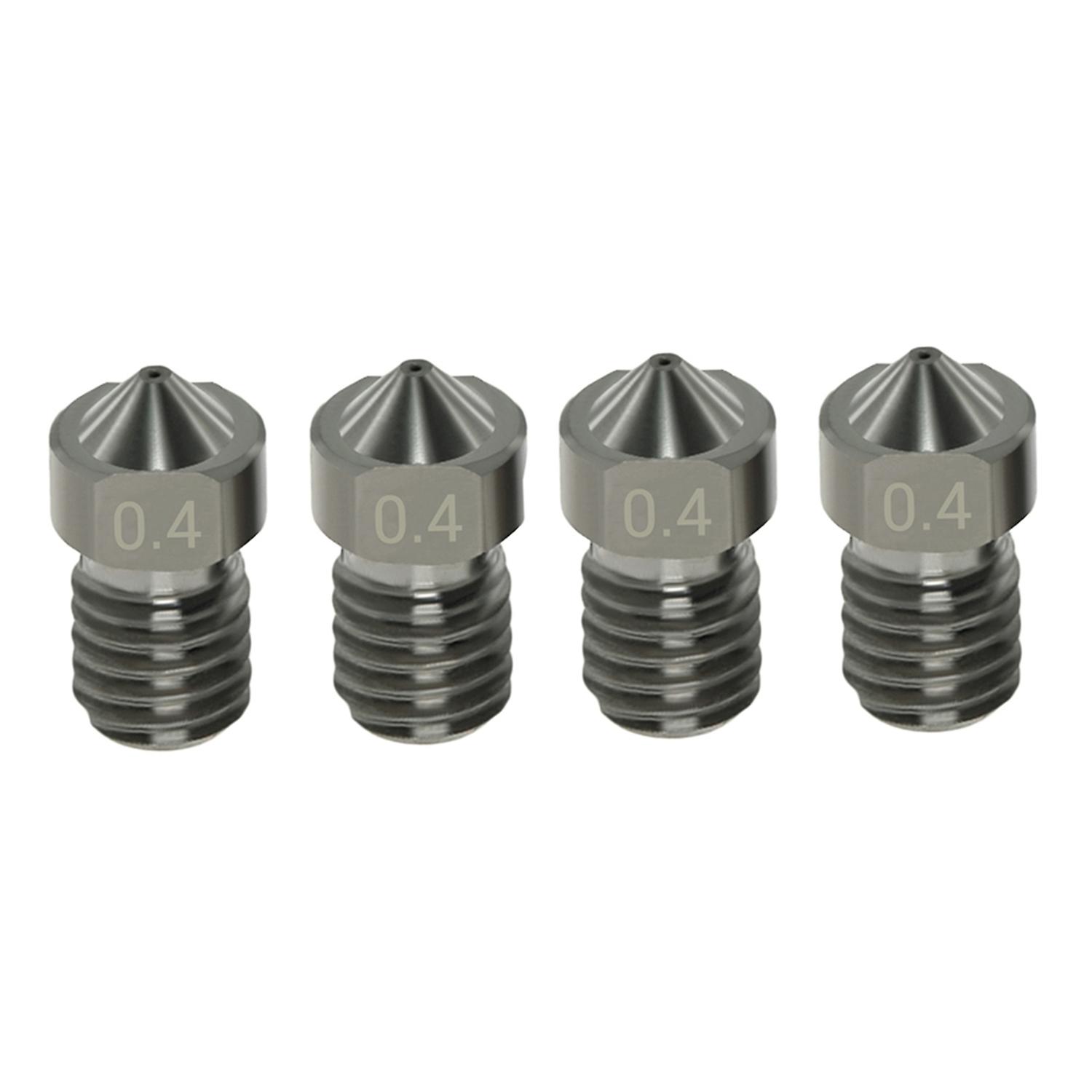 4pcs Hardened Steel Nozzles V6 Nozzles 0.4mm for 1.75mm Filament for 3D Printer Parts