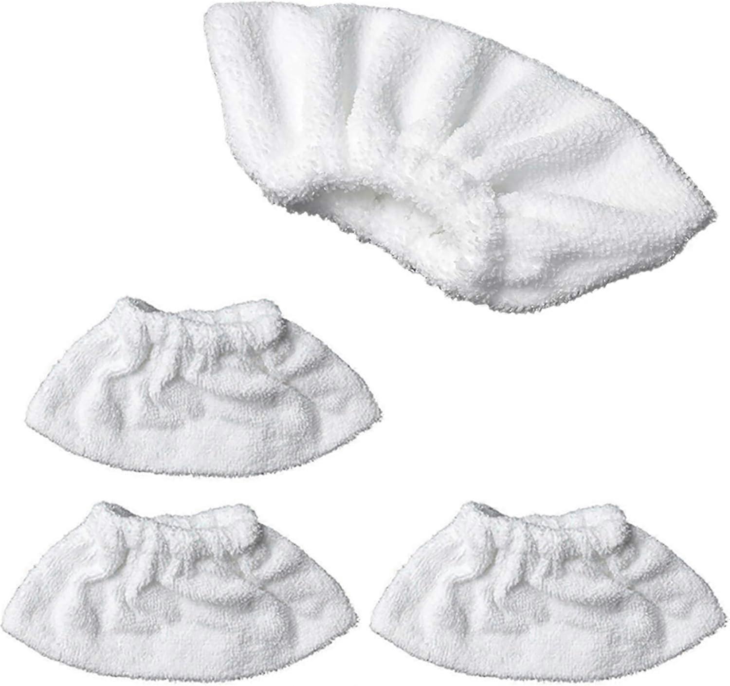 4-Pack Microfiber Steam Jackets for Manual Nozzles Compatible with Most Steam Cleaners (White)