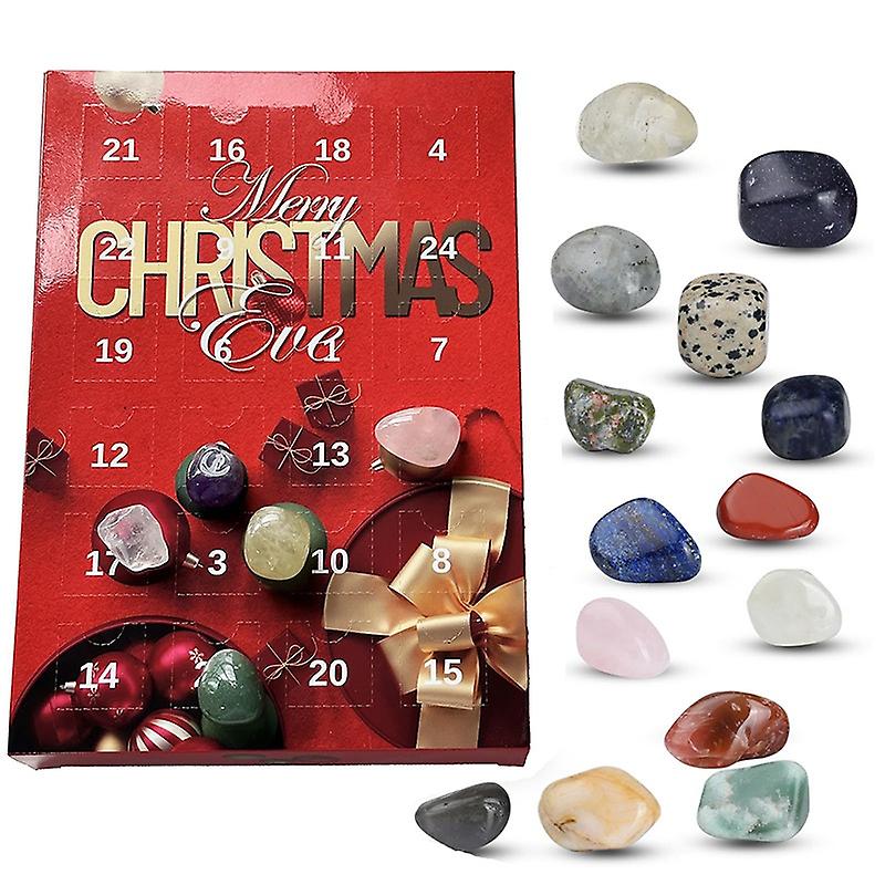 Christmas Advent Calendar,24 Days Natural Stone Gift Box,2024 Advent Calendar