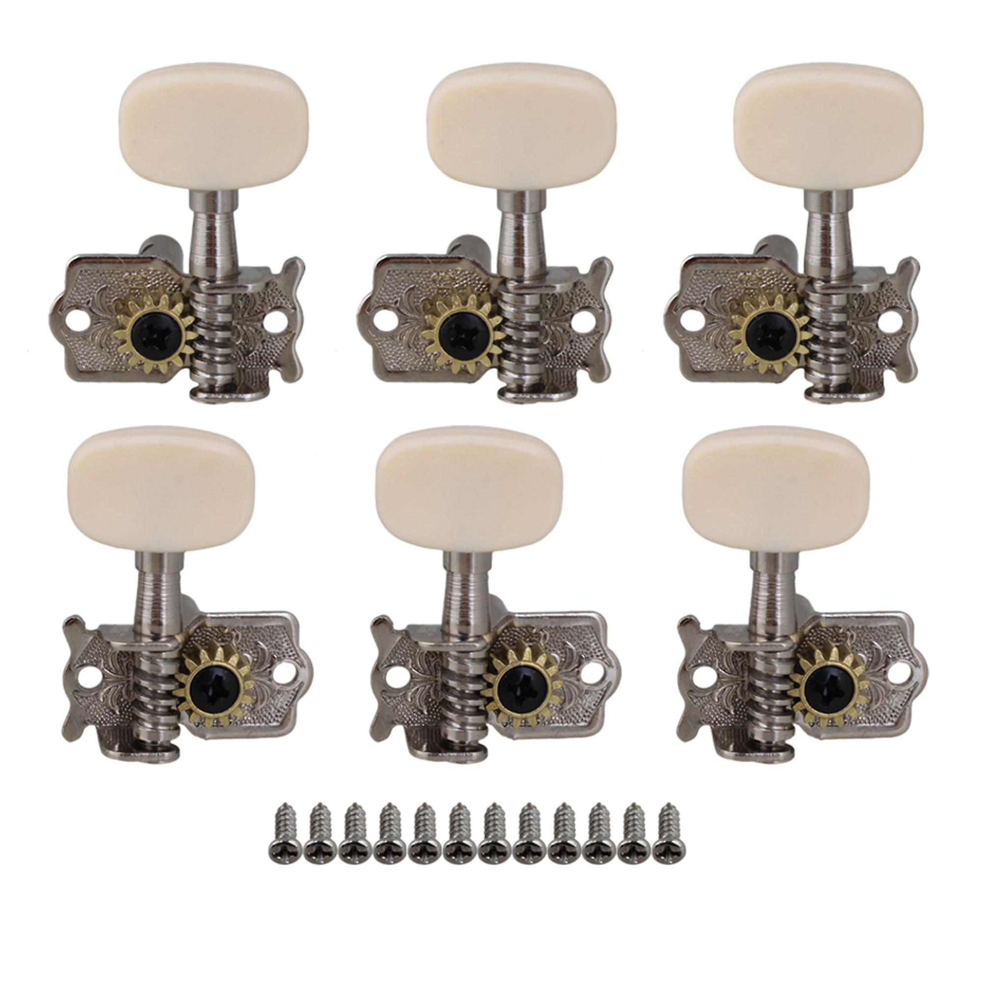 3+3 Individual Silver machine heads for Acoustic Classical Guitar