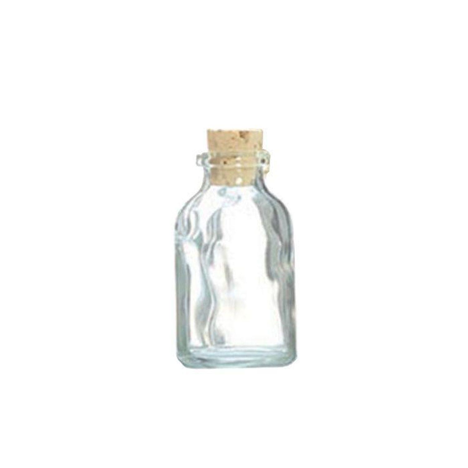 100 mini glass bottles 6 cm with cork stopper