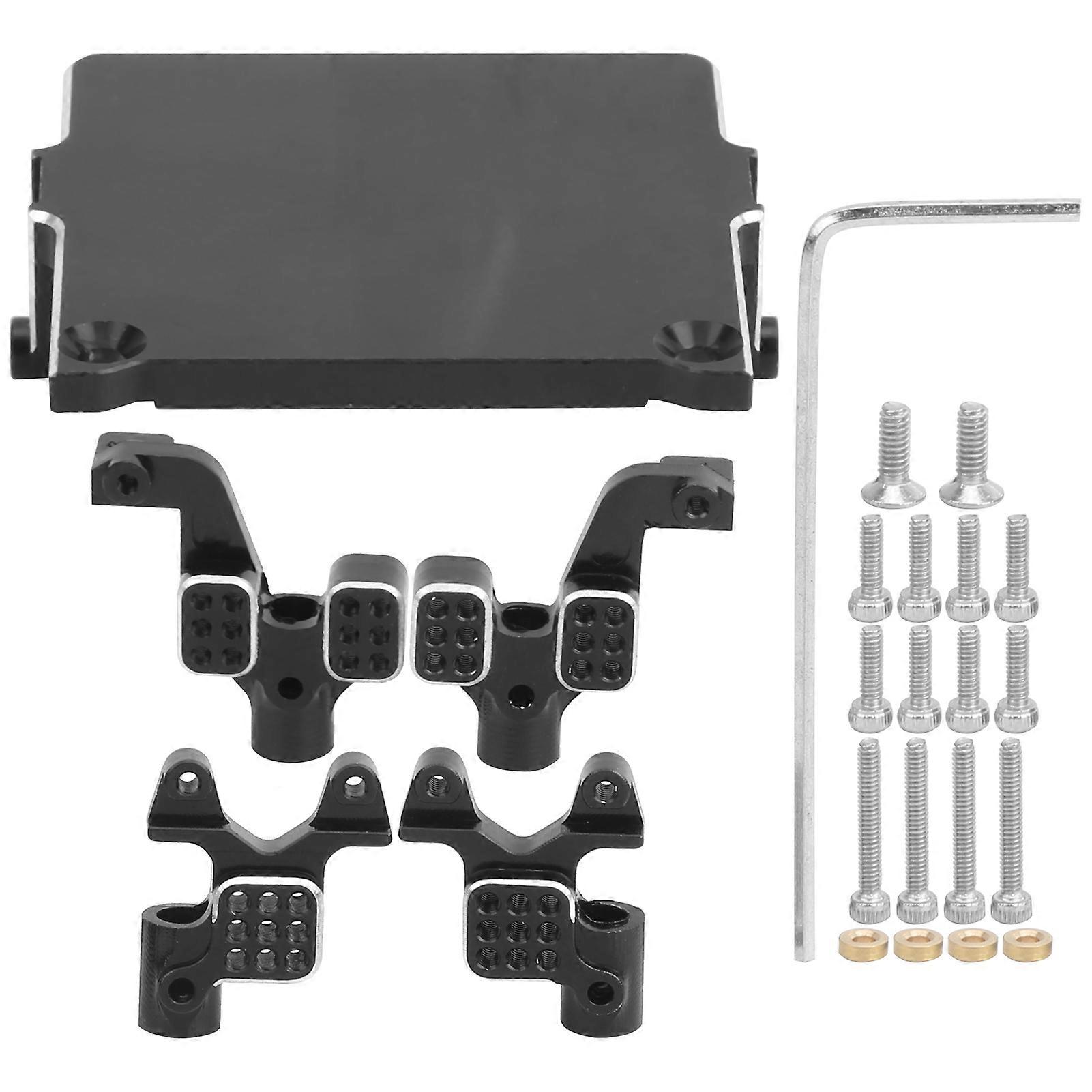 Front and Rear Shock Tower Set with Receiver Mount for Axial SCX24 90081 AXI00002 1/24 RC Car