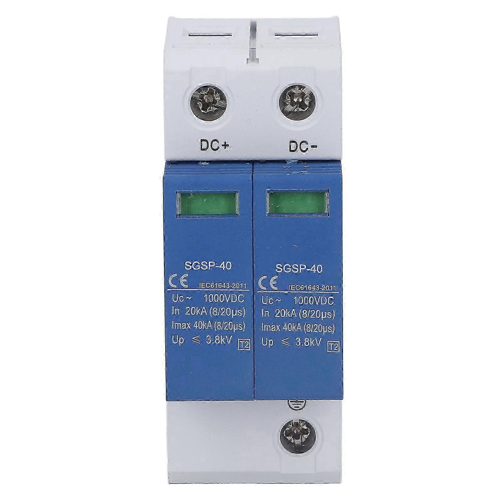 Dispositif de protection contre les surtensions SPD, disjoncteur photovoltaïque DC1000V 40KA bleu et blanc 2P