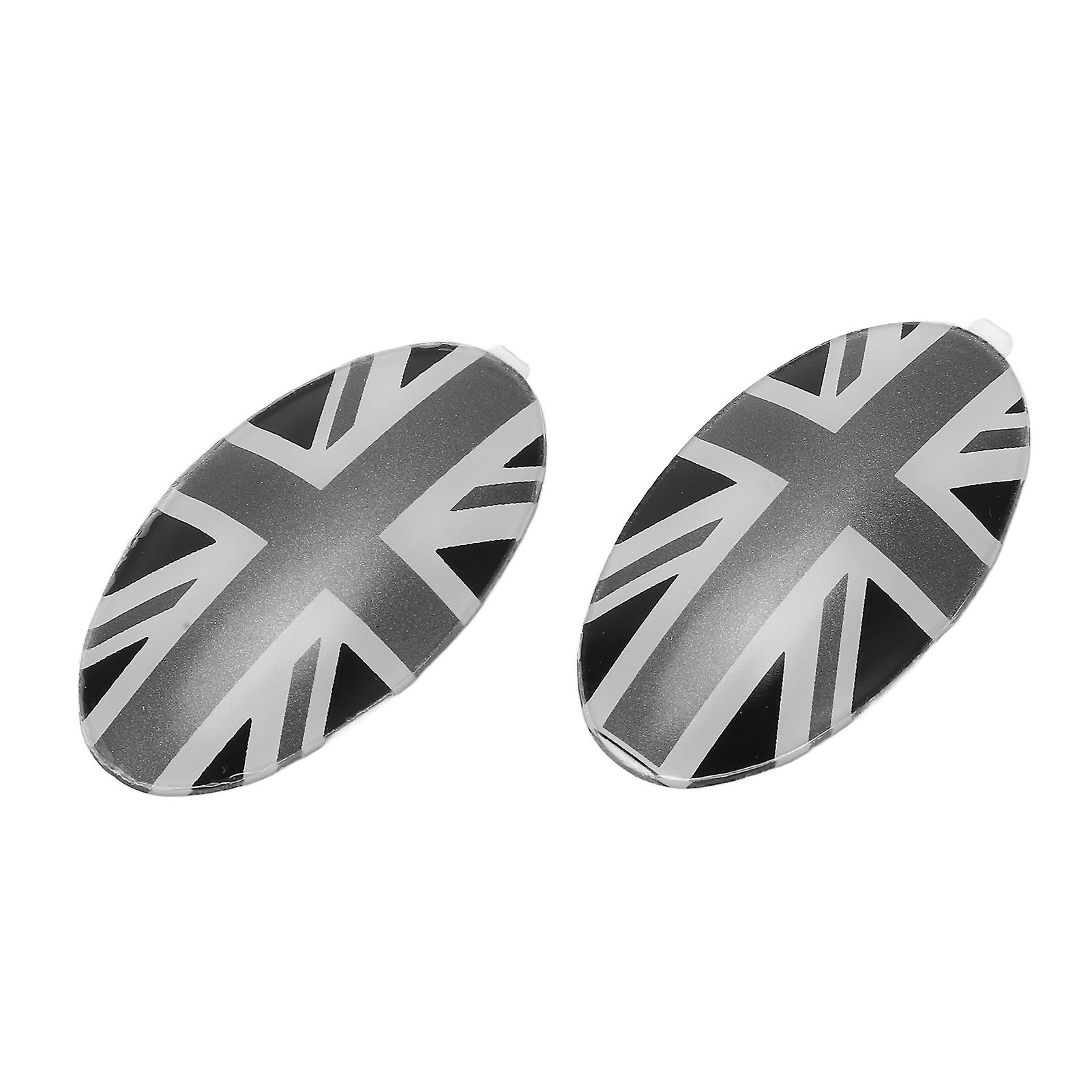 1 Pair Left Right Grey Union Jack Shift Knob Trim Badge Covers Replacement for Cooper F54 F55 F56 F57 F60