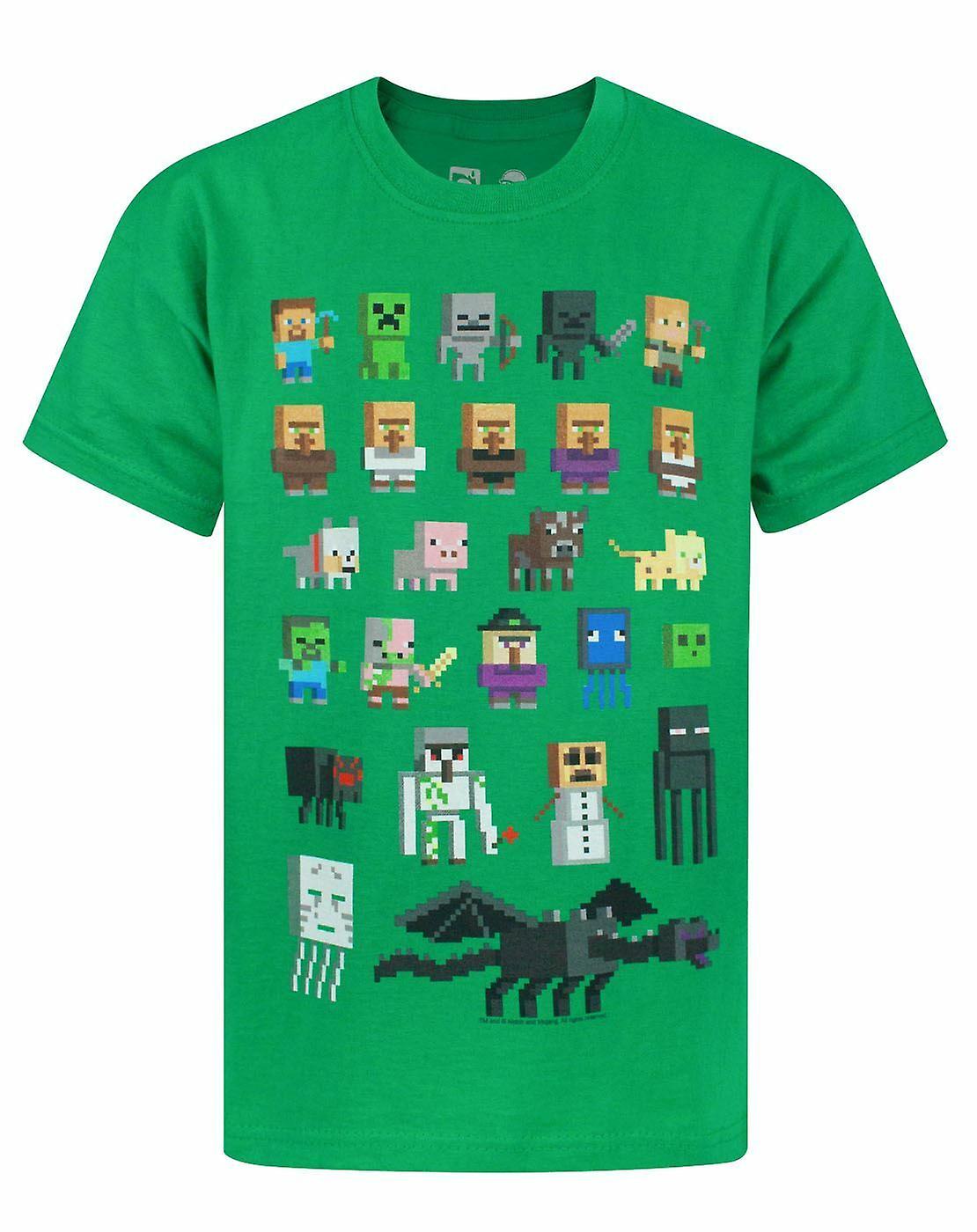 Minecraft Boys 短袖 T 恤 绿色精灵