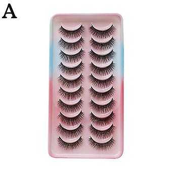 10 Pair Natural False Eyelashes Manga Lashes Faux Mink Lashes Eyelash Extension