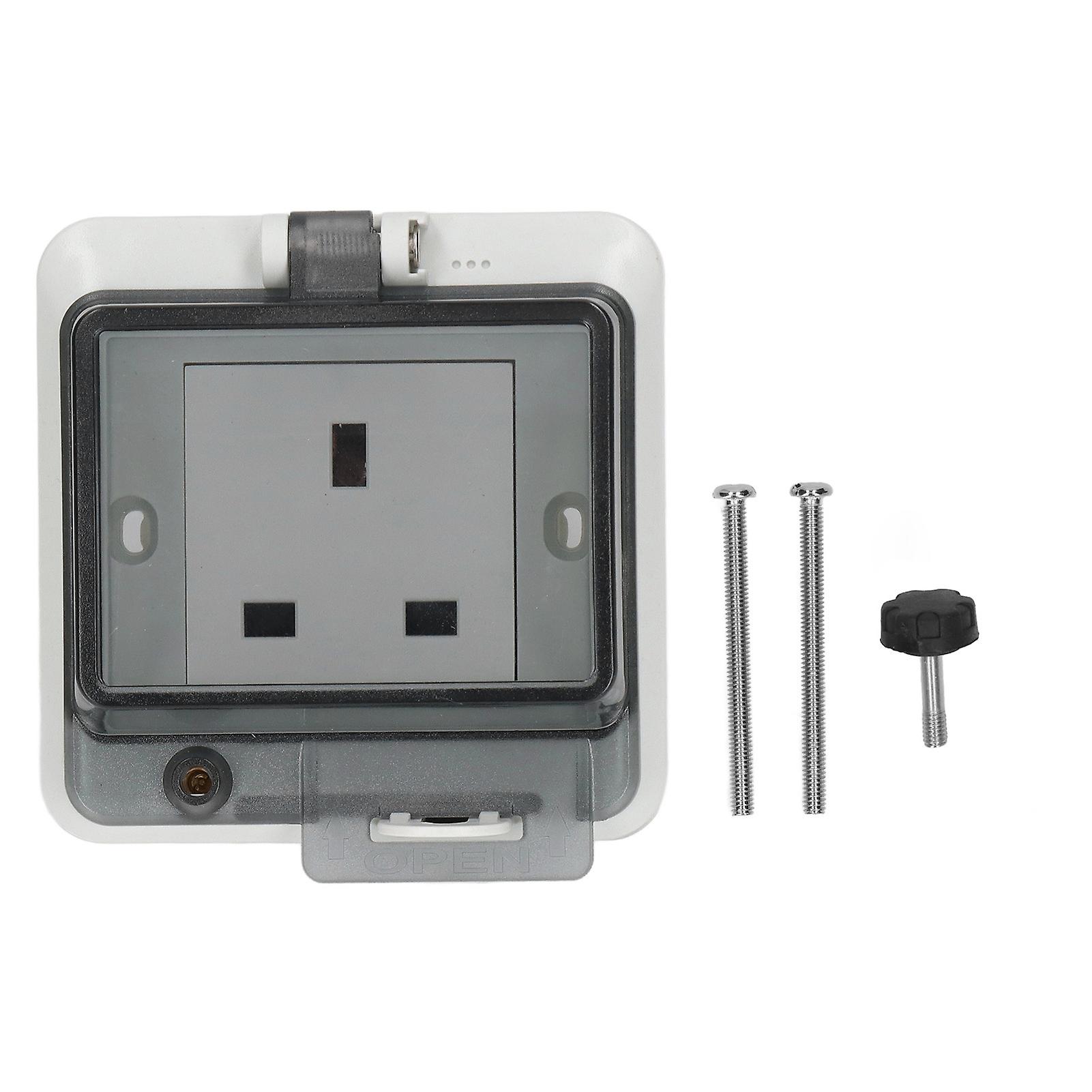 IP66 Waterproof UK Standard Socket Flameproof Robust Impact Resistance Electrical Socket 250V 13A