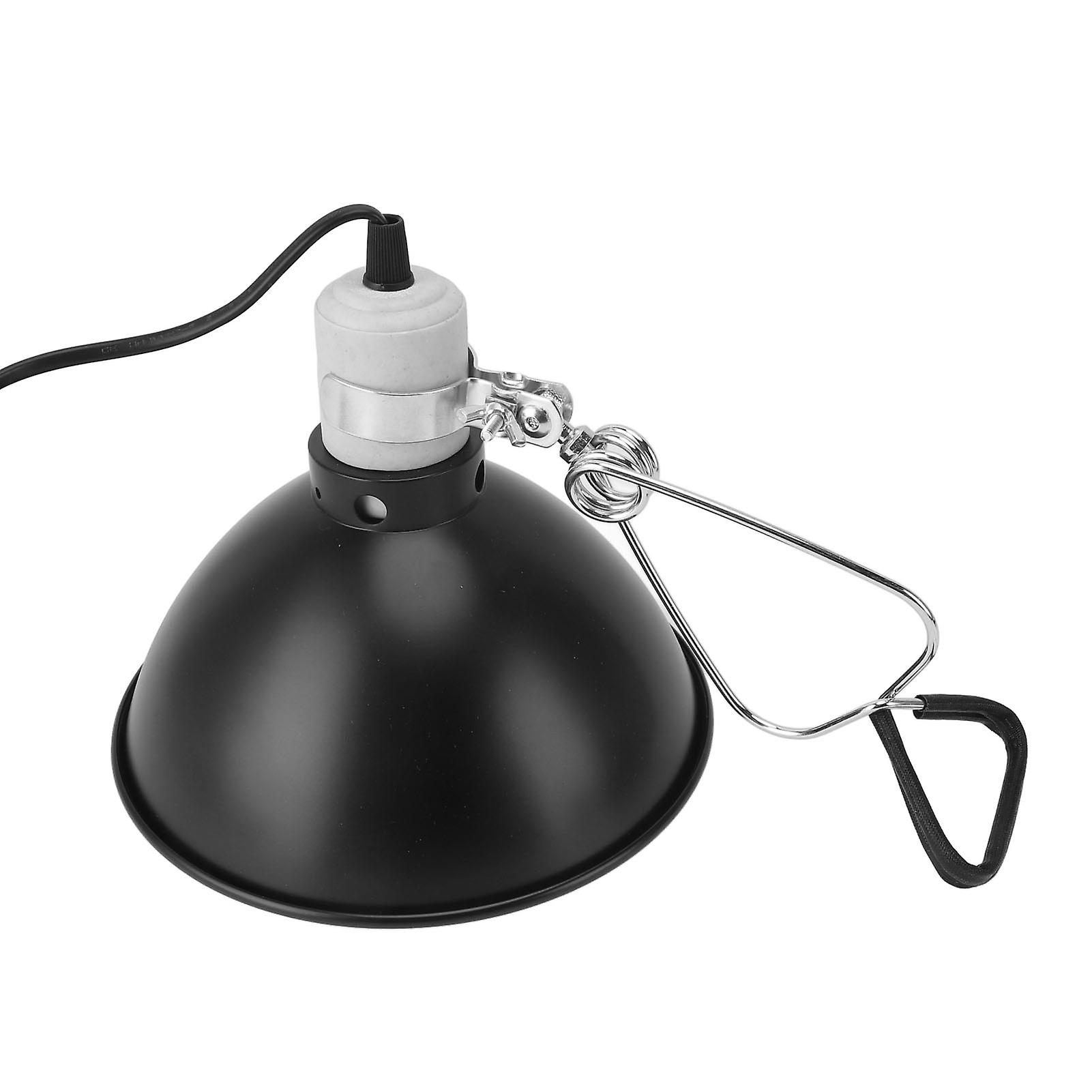 Reptile Heat Lamp Fixture 300W with Fireproof Shade Stainless Steel Construction UVB UVA Pet Heat Lamp for Lizards Turtles Snakes EU Plug 220V
