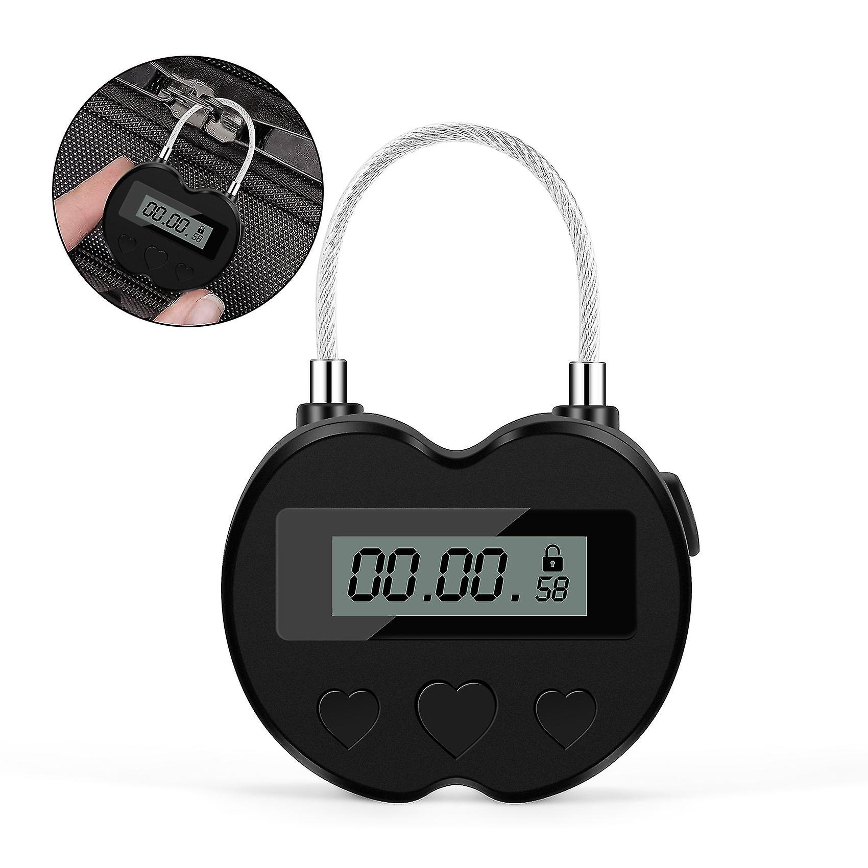 Smart Time Lock LCD Display Time Lock Multifunction Travel Electronic Timer, Waterproof USB Rechargeable Temporary Timer Padlock