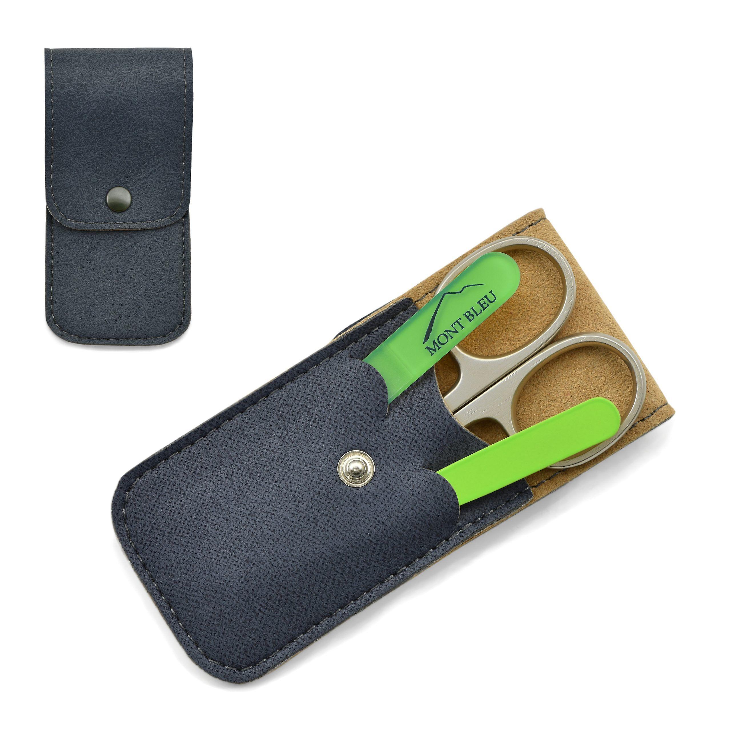 Mont Bleu 3-piece Manicure Set in Soft Leatherette Case - Green