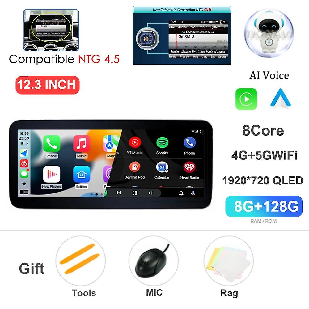 12.3 " Android 13 Car Raido Carplay Player For Mercedes Benz A/cla/gla Class W176 X117 X156 W463 2013-2018 Multimedia Navistereo