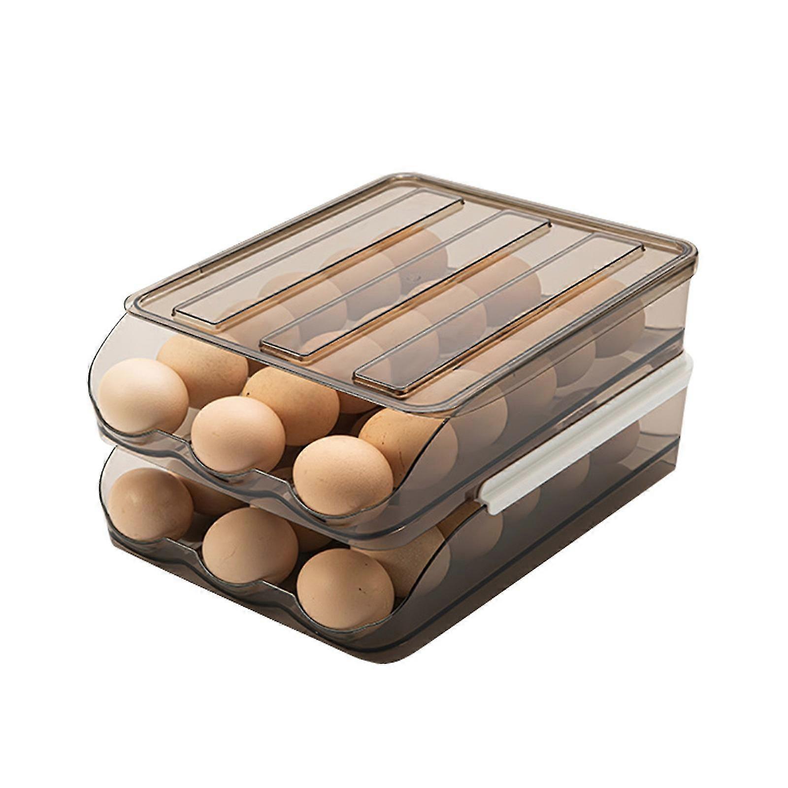 Creative Protection Automatic Filling Eggs Storage Box Chicken Eggs Kitchen Plastic Box Refrigerator Storage Box