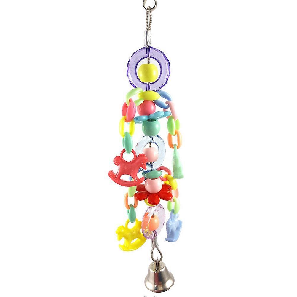 Acrylic Beads Bell Bird Playing Toy Creative Parrot Bite String Colorful Pendant