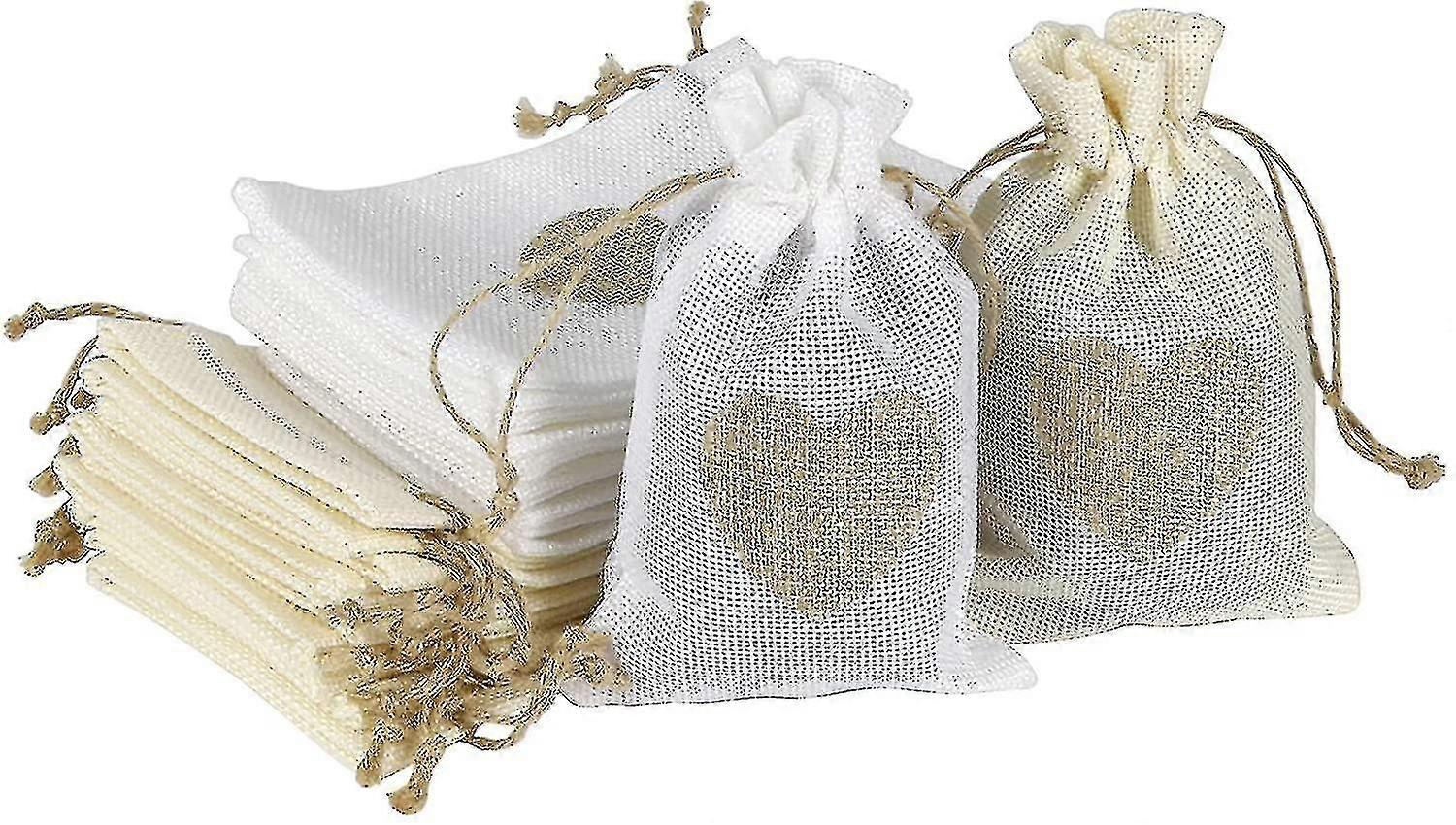 حقيبة هدايا صغيرة من القلب ، 20 قطعة 2 كيس من الجوت الملون ، حقيبة هدايا H