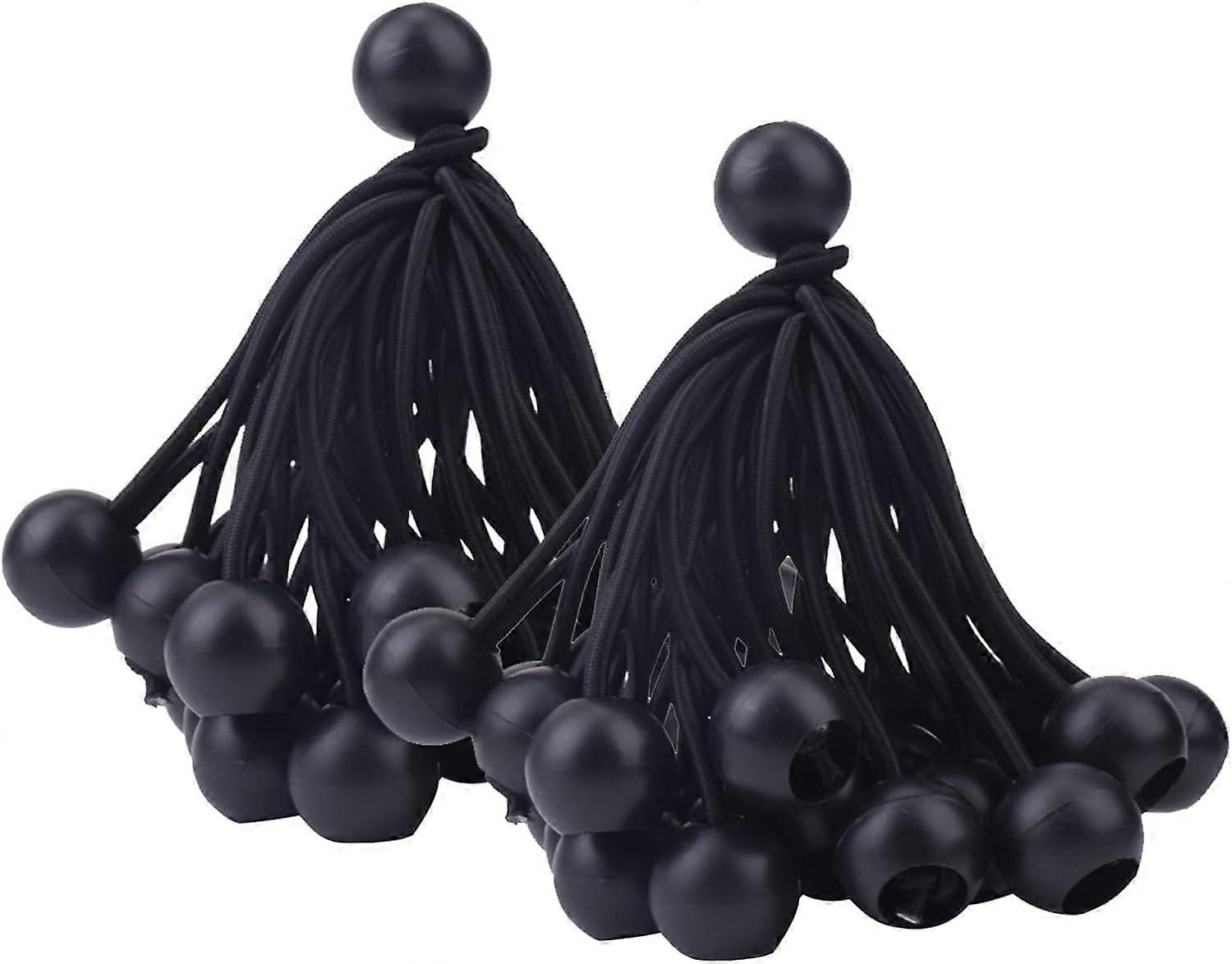 50PCS Bunge Balls preto 4 polegadas, lona resistente Corda Bunge, Canopy Ta