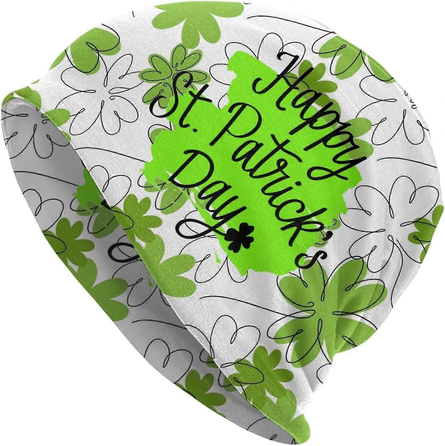 Szent Patrik napja Zöld kötött sapka kalap Felnőttek Stretch kötött koponya sapkák Sapka nőknek Férfiak