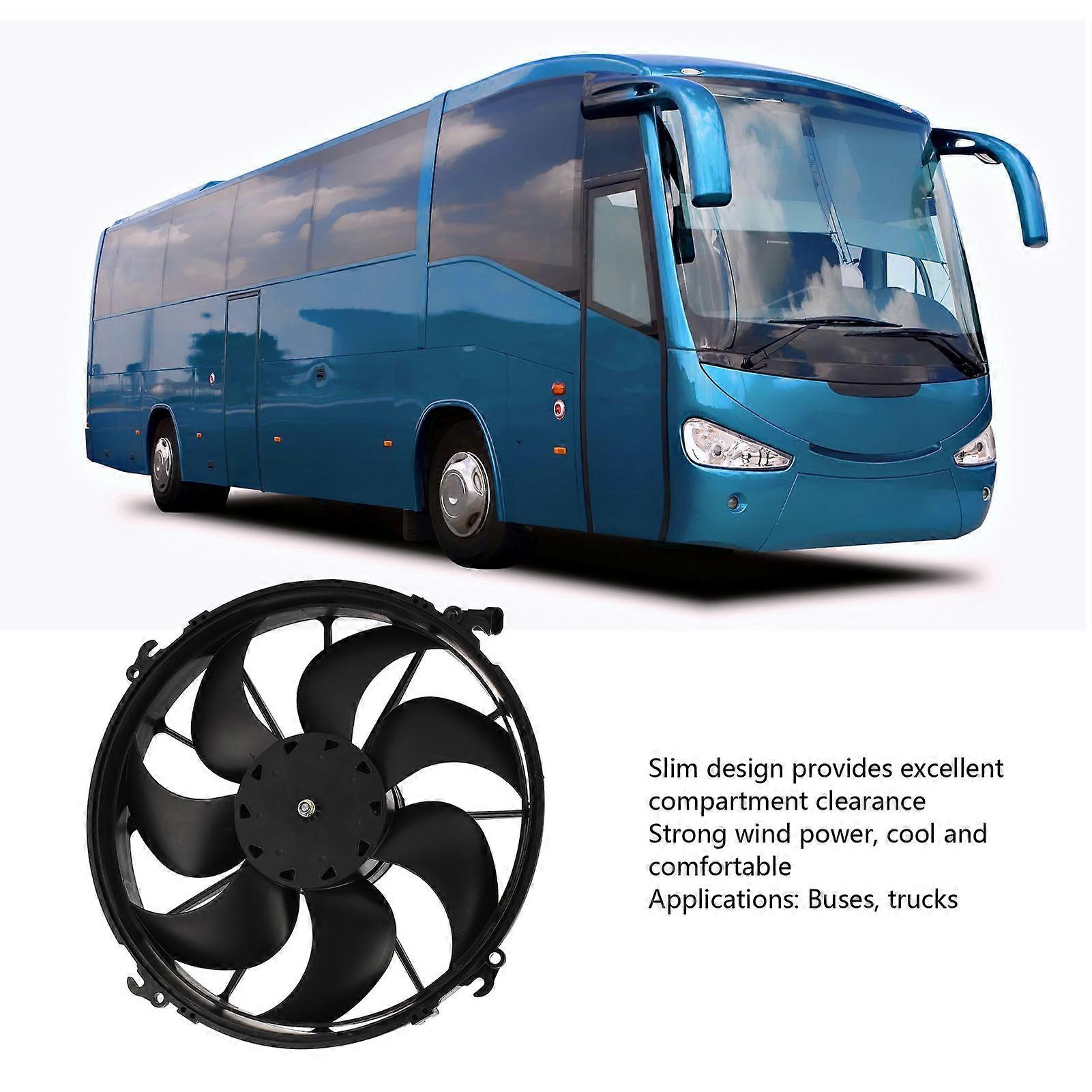 LBQ 24V Ventola d'aria di raffreddamento per auto curva a 7 lame che aspira vento 160W Dissipazione di calore Ventola di raffreddamento per condizionatore d'aria per auto per camion autobus