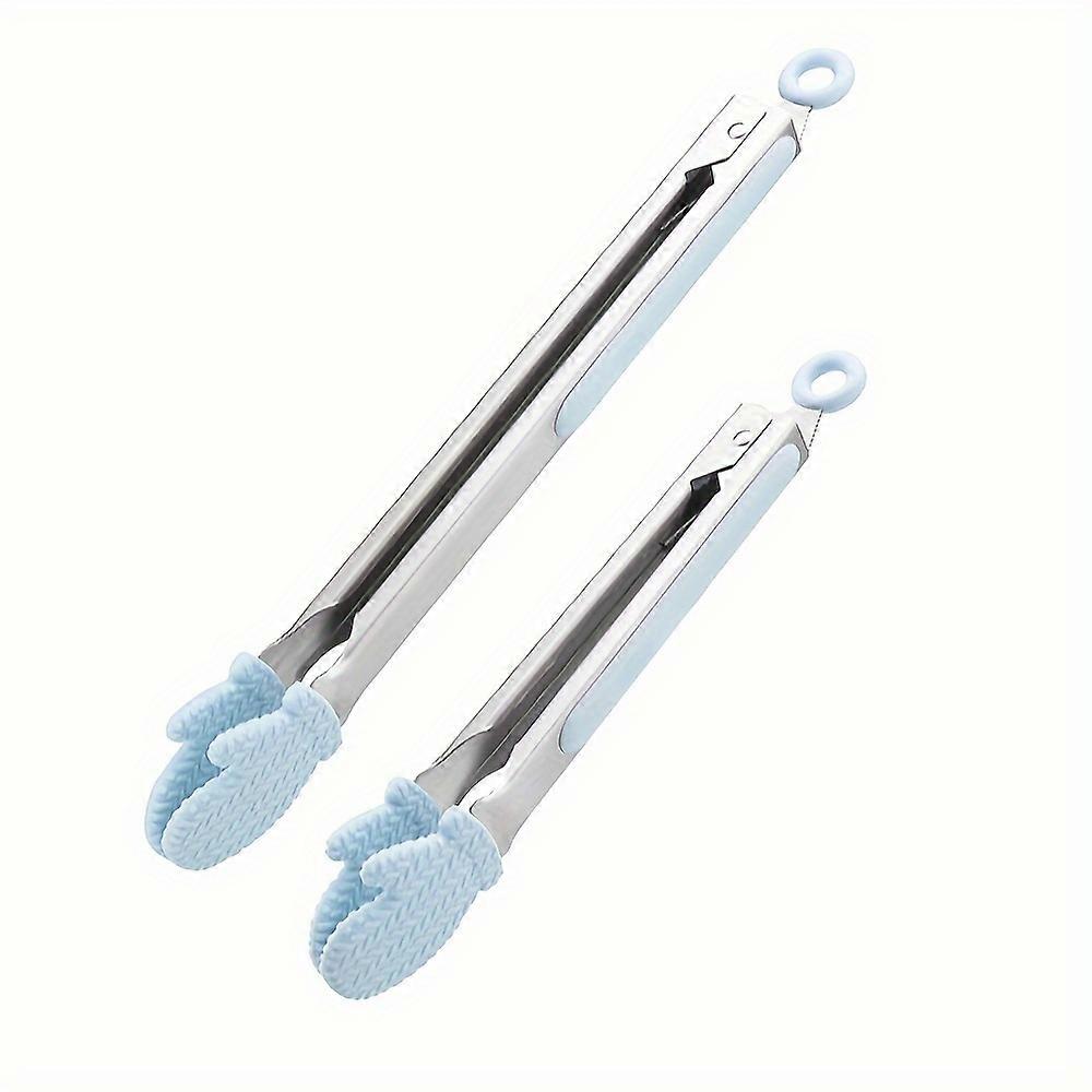JANKNG Set of 2 Silicone Hand-Shaped Kitchen Tongs - Heat Resistant, Non-Slip Food Tongs for BBQ, Baking, Bread Serving - Food Contact Safe Barbecue U