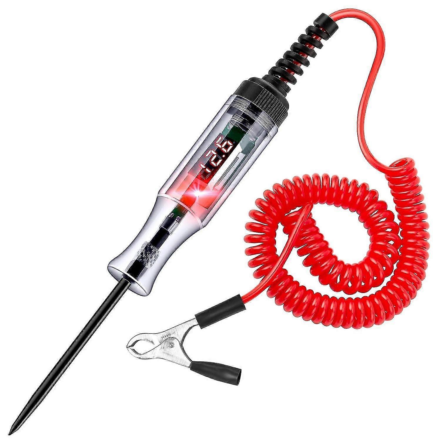 1 Piece 3-48v Automotive Circuit Tester With Voltmeter,heavy Duty Led Backlit Display Test Lamp,bi-directional Dc Voltage Tester,electric Light Test P