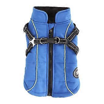 Dog Coat Warm Waterproof Reflective Dog Vest Jacket Thickened Dog Harness Coat for Winter Autumn S