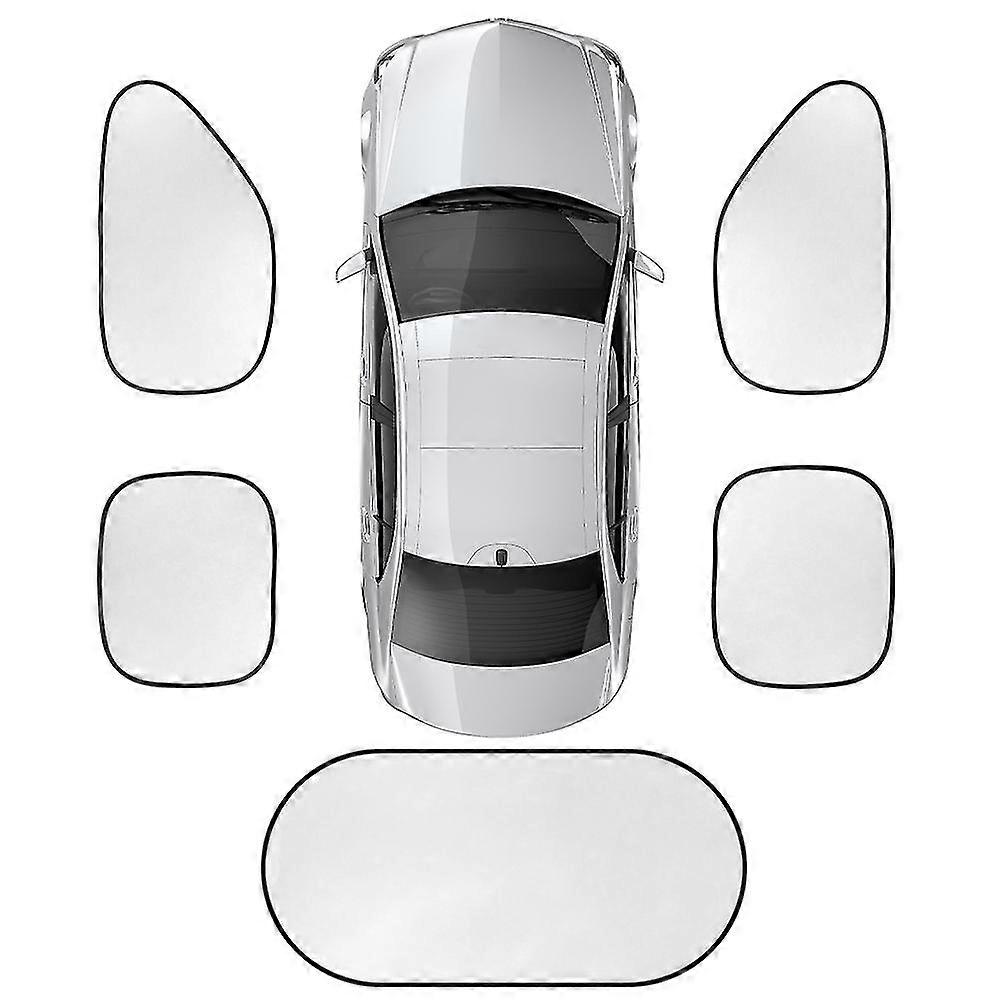 絶妙な5pcs / set折りたたみ式車の窓サンシェードカバーバイザーテスラモデル3 x s y P100d Spacex紫外線反射板サンシールドカーアクセサリー