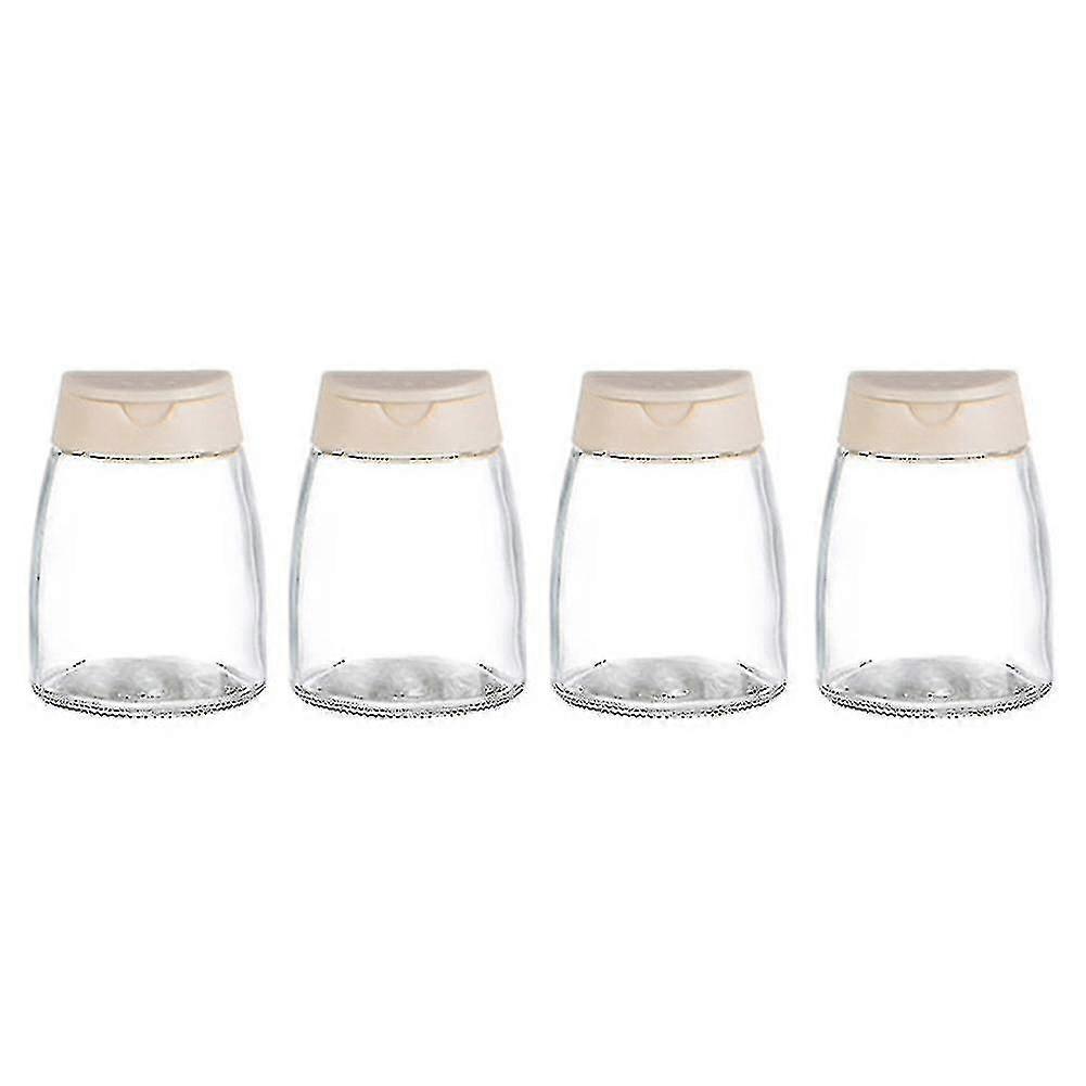 4ks Dvojitá víčka Koření Shakery Skleněné lahve Koření Shakers Sifter Barbecue Spice Jars Sůl A