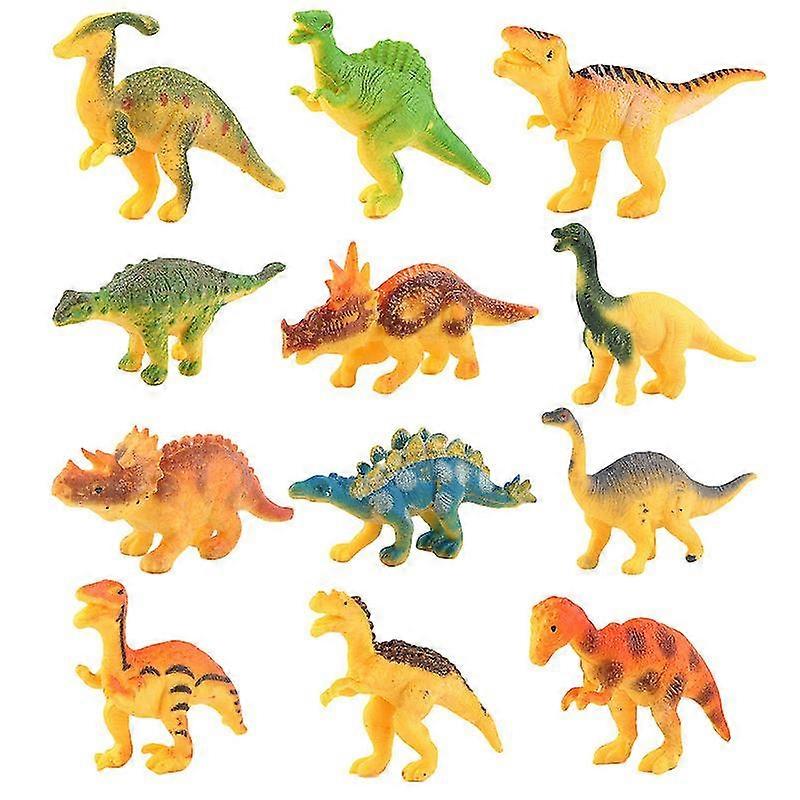 12 sets of colorful simulation dinosaur suit model ornaments