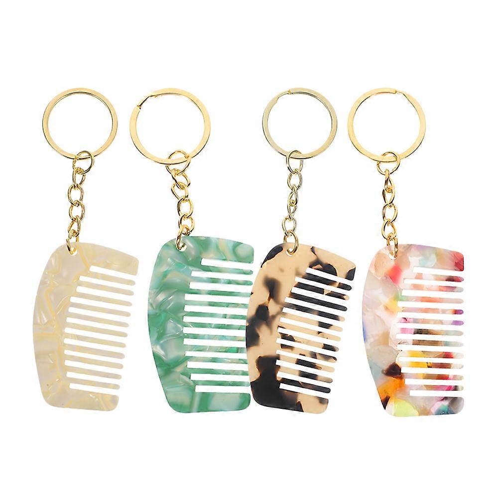 4 Pcs Mini Comb Keychain