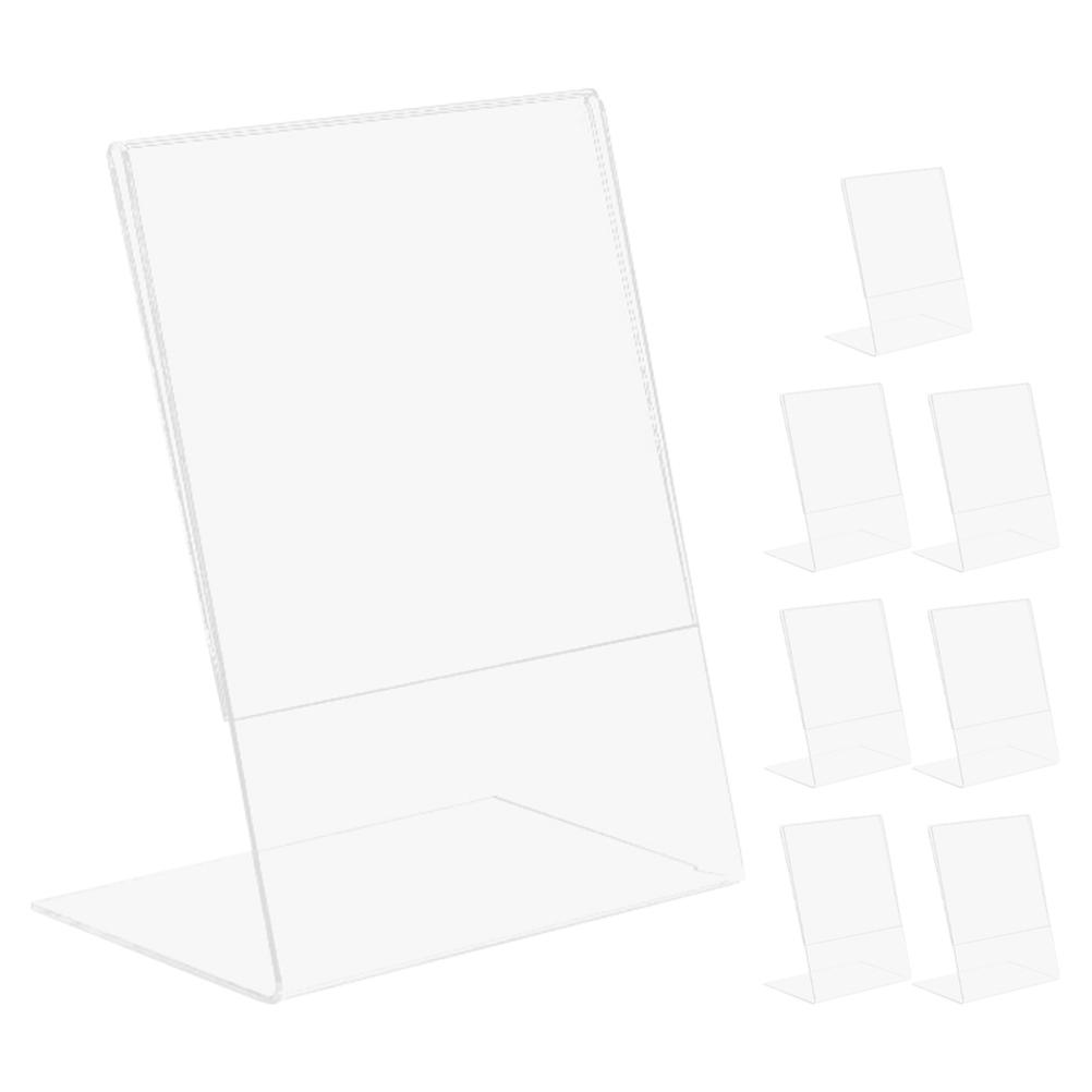 8pcs Acrylic Frames Clear Acrylic Frame Desktop Display Frame Vertical Standing Sign Holder