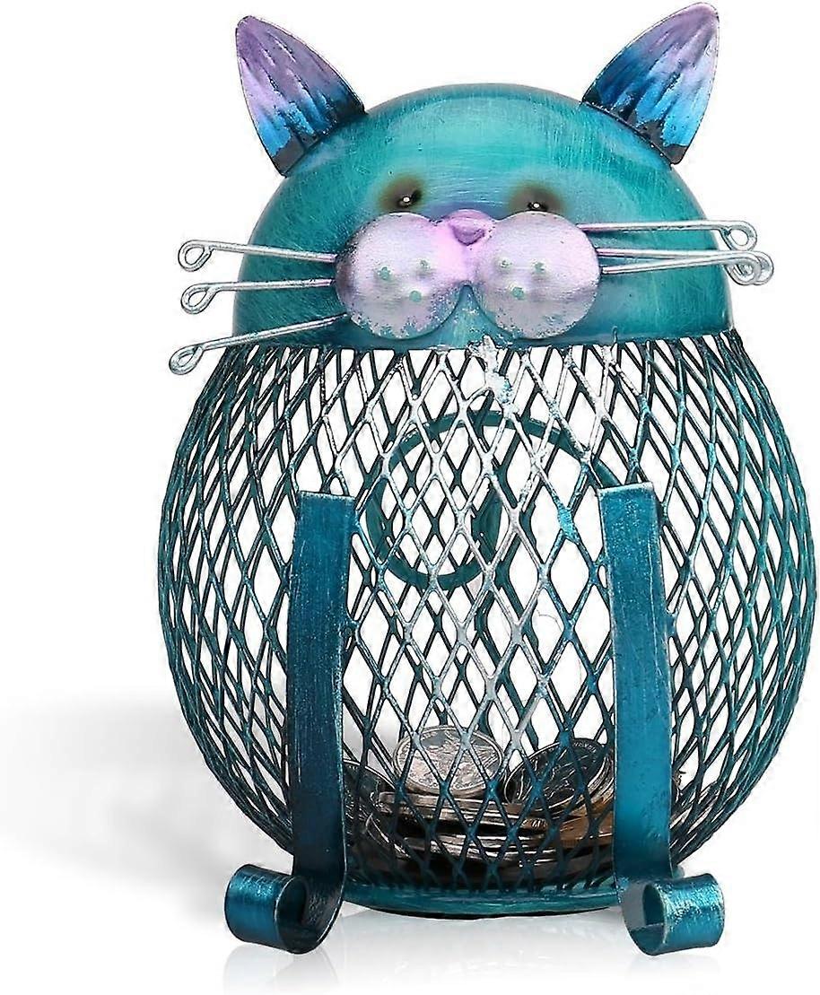 Spargris i metall (spargris) typ 2 blå