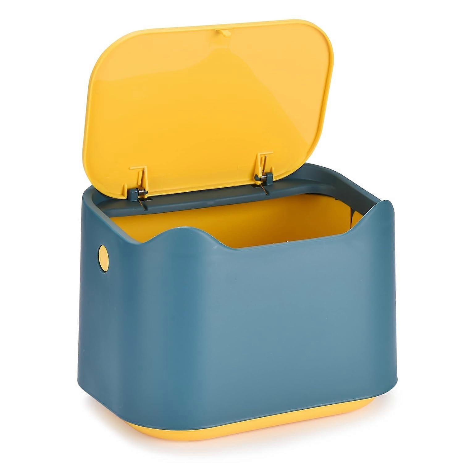 Dawhud Mini Schreibtisch Mülleimer mit Deckel - Kleiner Mülleimer auf der Arbeitsplatte - Winziger Abfalleimer für das Schlafzimmer - Tisch-Mülleimer - Mülleimer für
