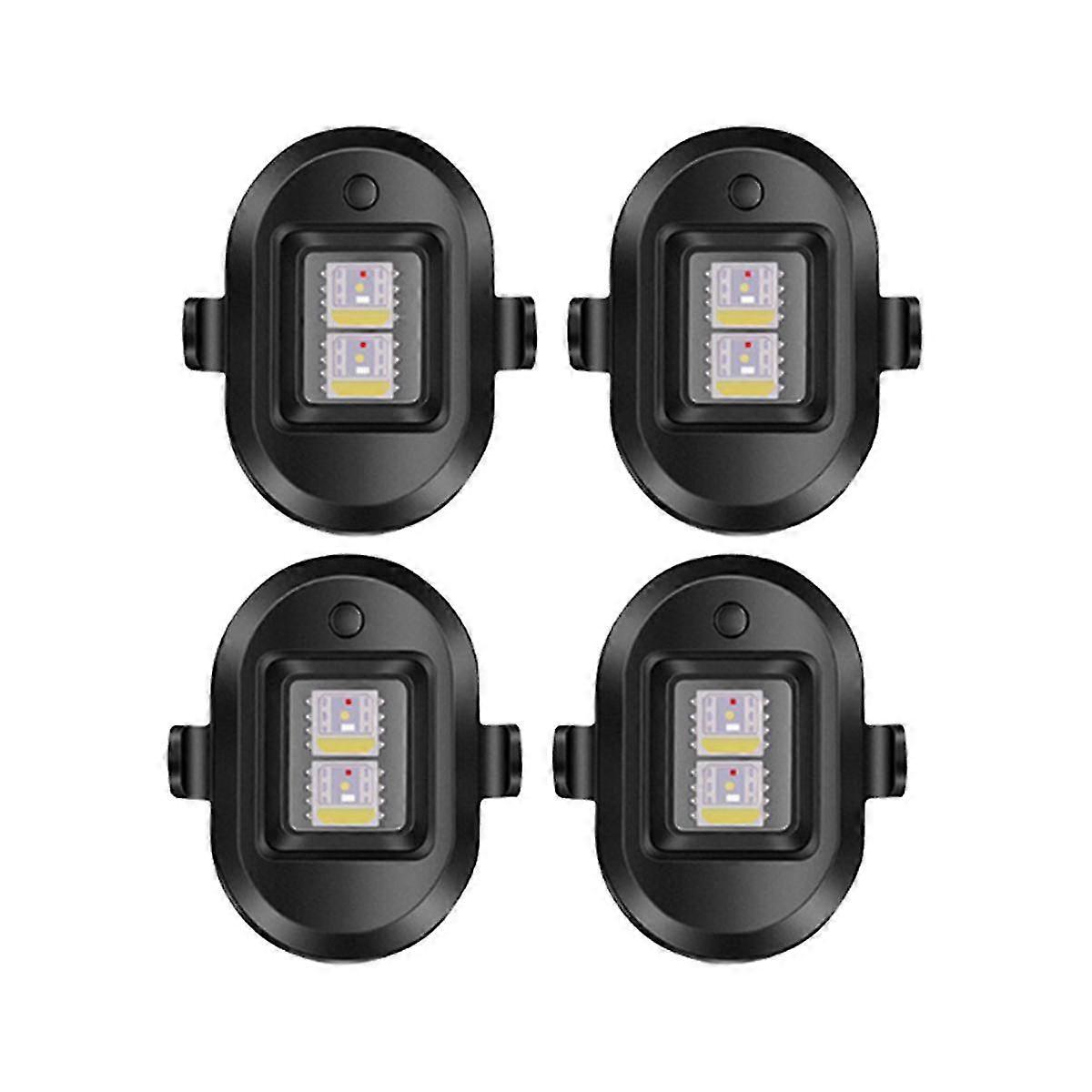 4 Pcs Universal Strobe Warning Light Usb Rechargeable Led Emergency Lights Drone Night Strobe Lamp