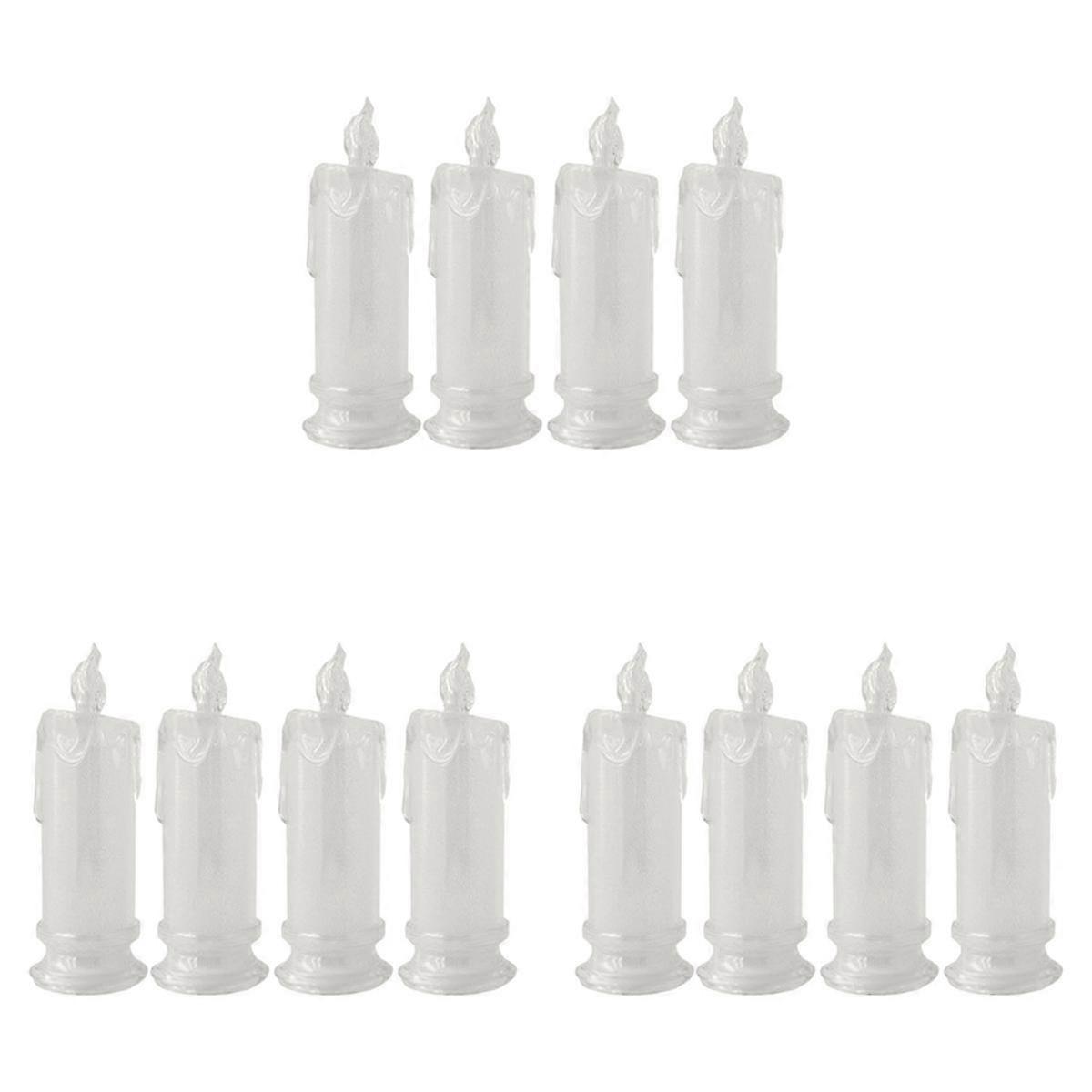 12PCS LED Flameless Candles ,LED Clearance Pillar Candles, Battery Included,Decoracion for Hallowee