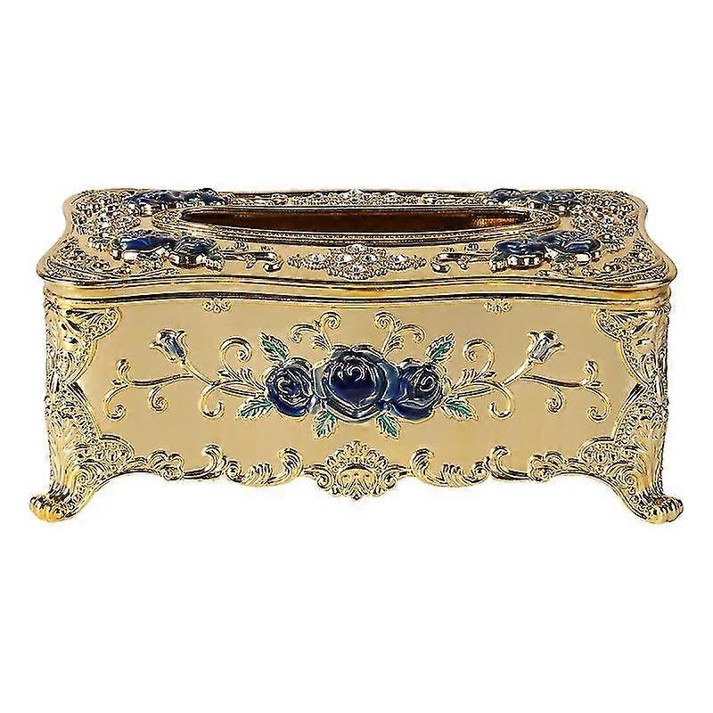 Top-Grade Napkin Holder European Style Napkin Case Rose Patterned Tissue Box