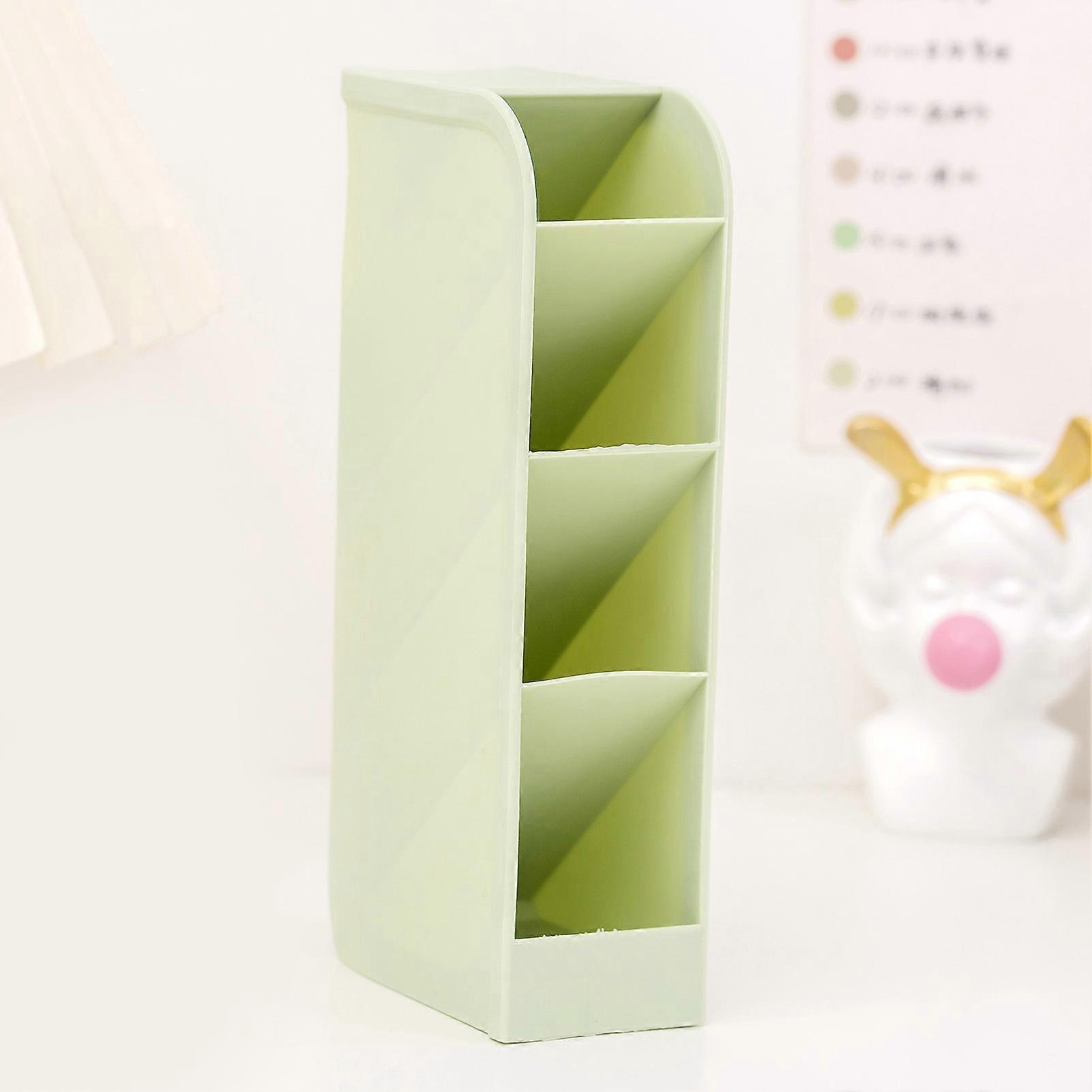 Pen Holder Simple Practical Multicell Small Candy Color Pen Holder Student Stationery Storage BoxGreen