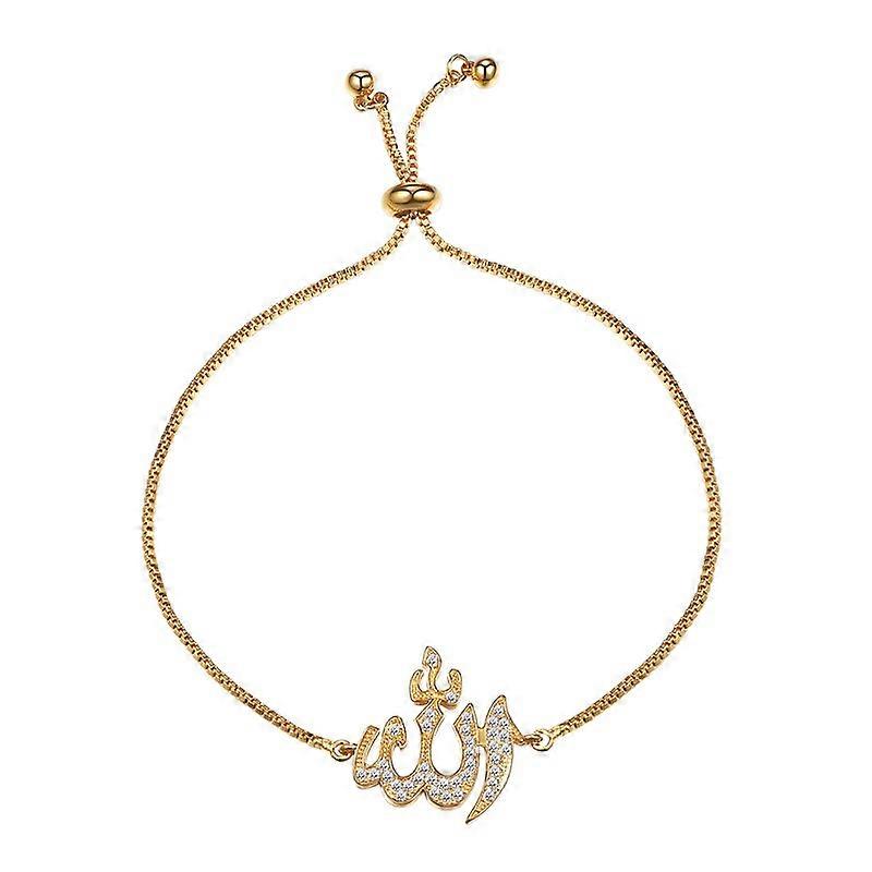 U7 de cobre de alta qualidade com CZ Allah Charm pulseiras ajustáveis religiosas muçulmanas joias melhores presentes para mulheres homens pulseira H1069