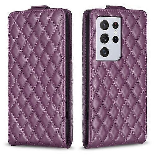 For Samsung Galaxy S21 Ultra 5G Diamond Lattice Vertical Flip Leather Mobile Phone Case