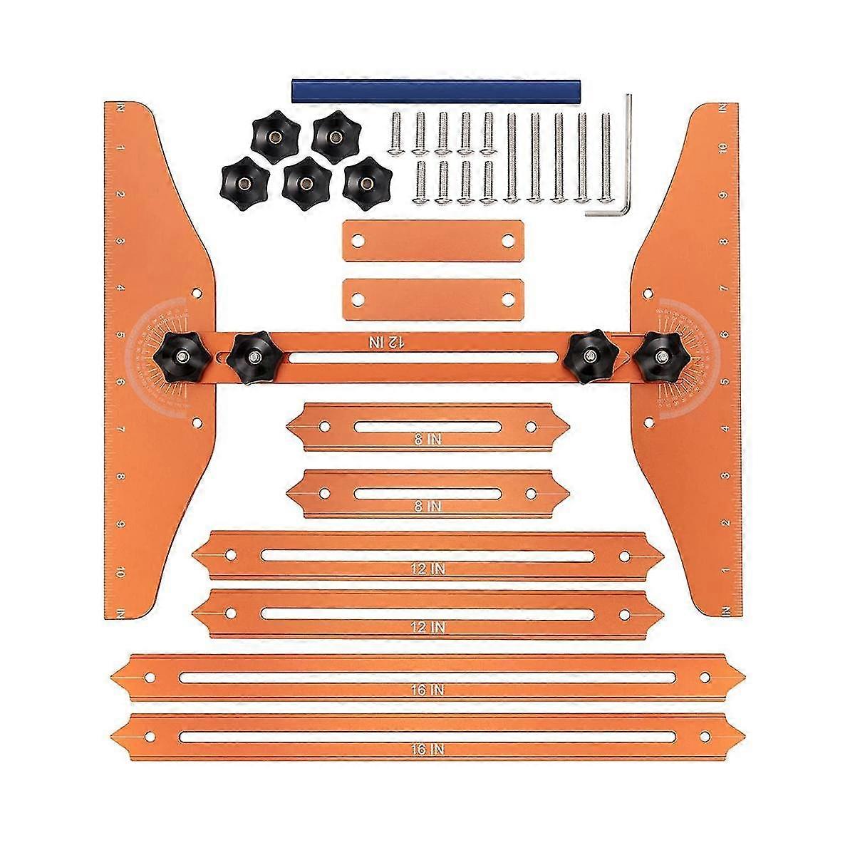 Stair Tread Template Tool-Solid Metal Stairs Jig for Accurately Measuring Angle and Length,For Stairs,Risers,Partition